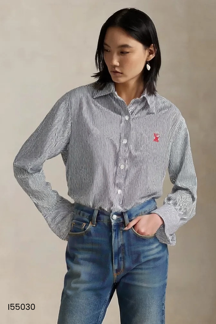 Áo sơ mi đen sọc trắng
