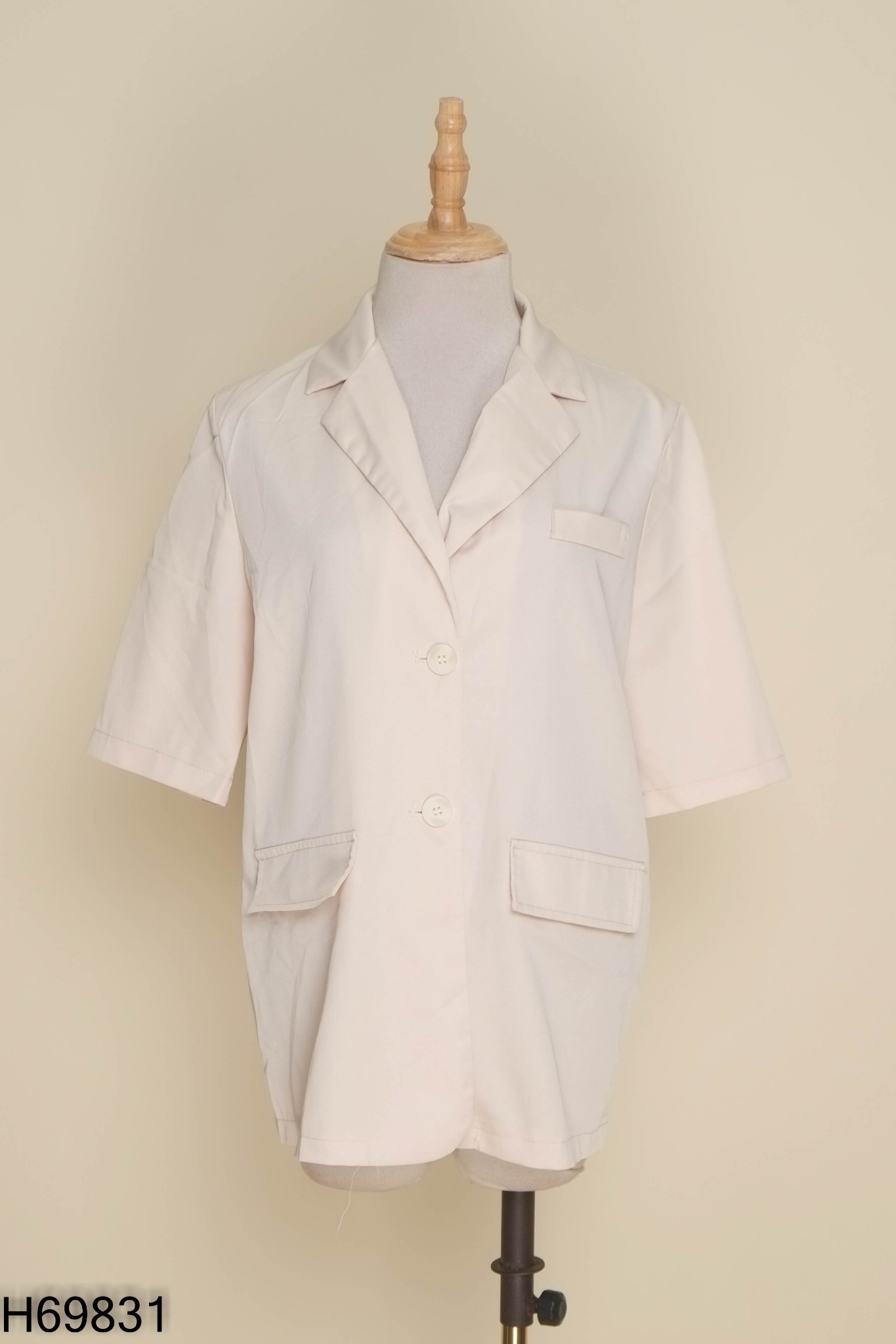 Áo blazer be cộc tay