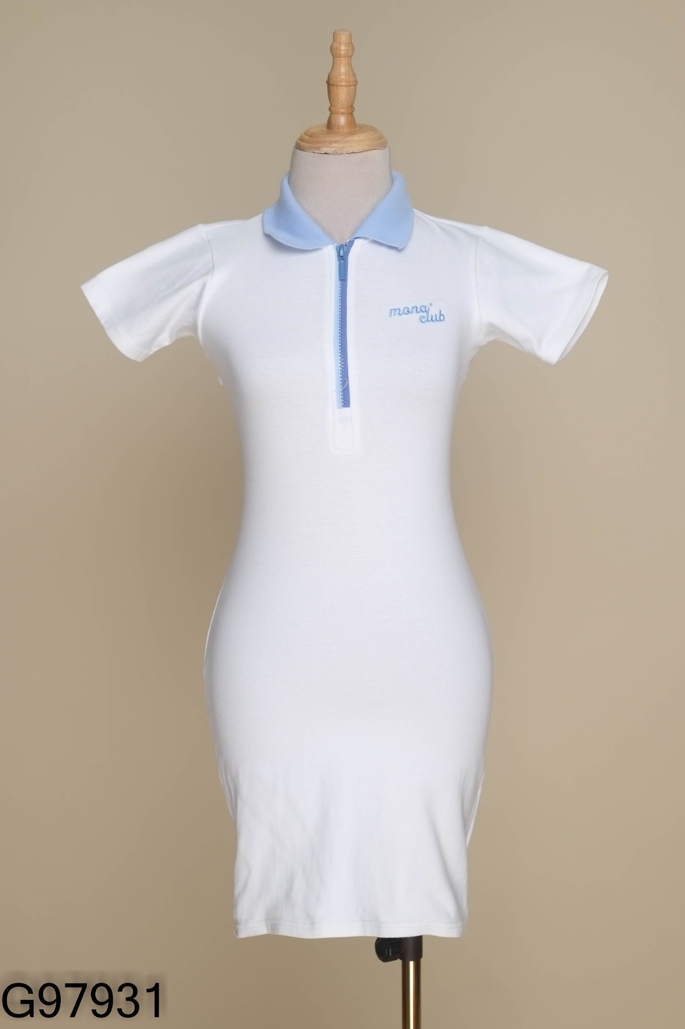 Váy MONA trắng phối xanh
