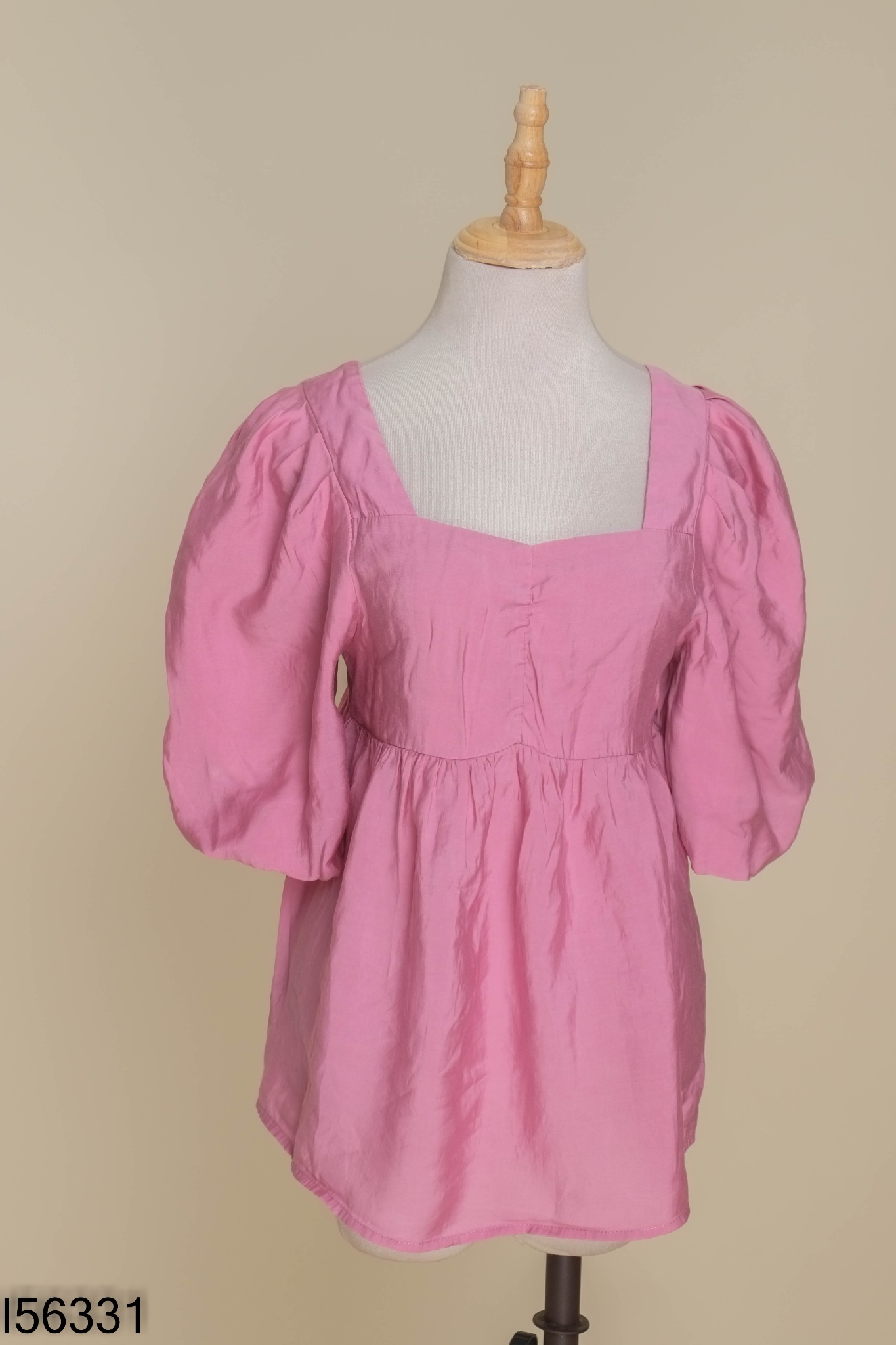 Áo babydoll hồng tay phồng