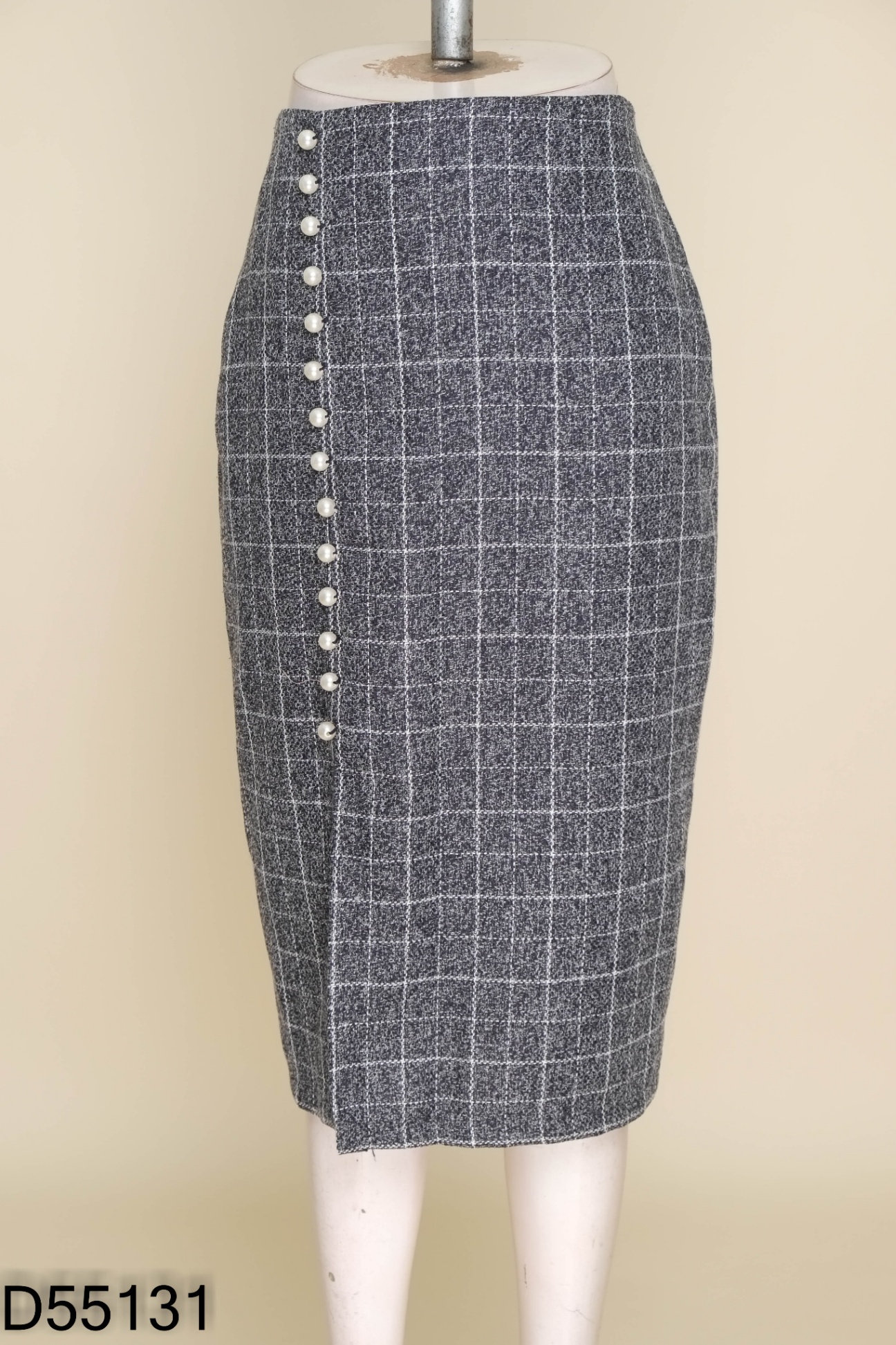 Chân váy MAGONN xanh than phối trắng