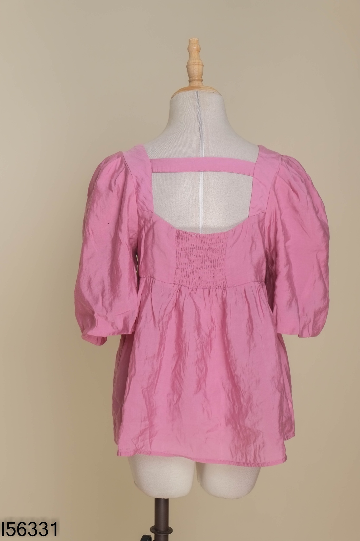 Áo babydoll hồng tay phồng