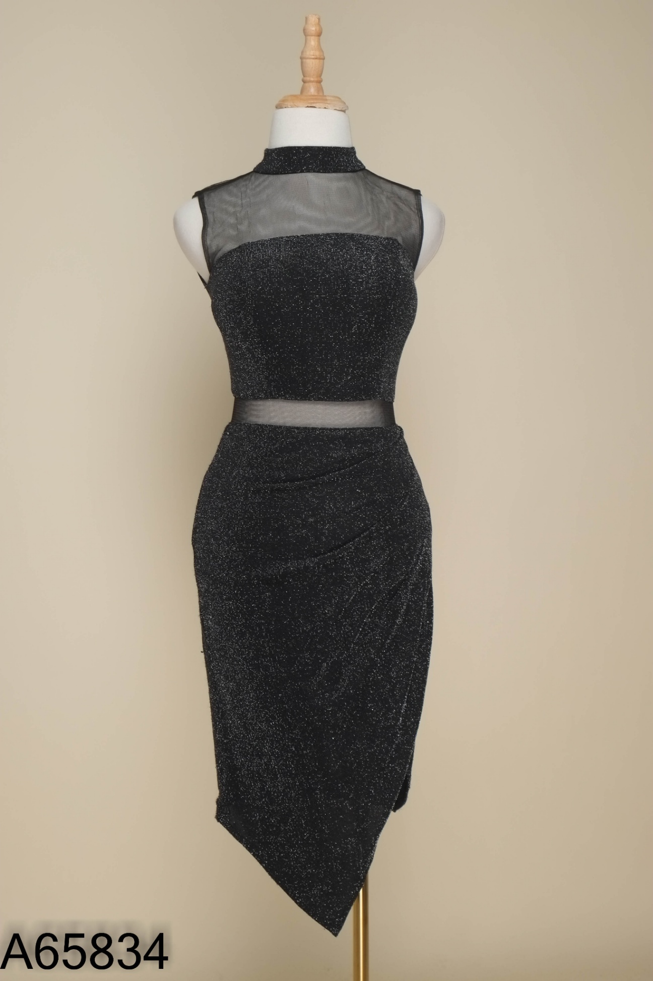 Váy XUYẾN CHI đen ánh nhũ bạc