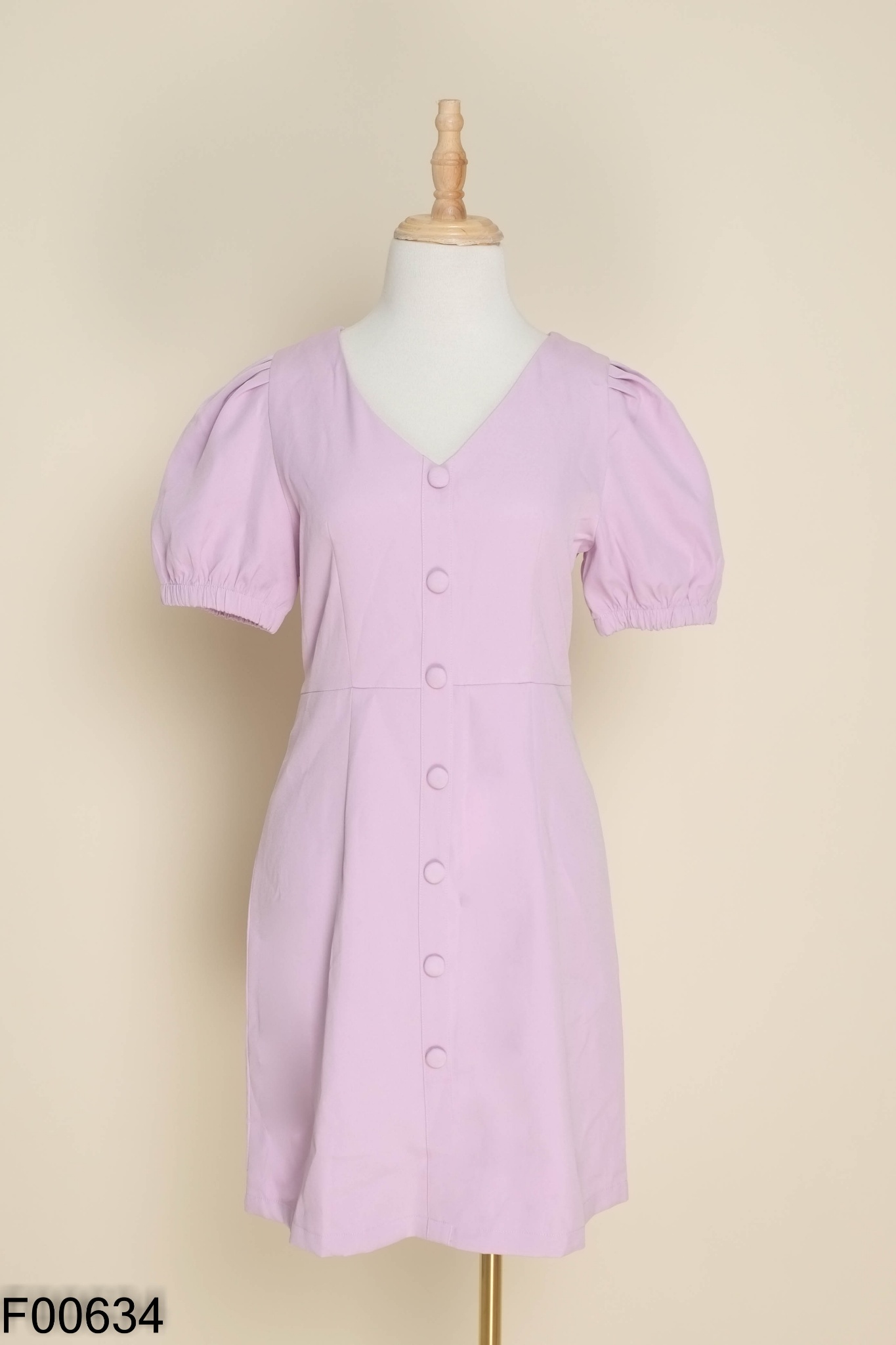 NEWTAG Váy GUMAC tím khuy bọc