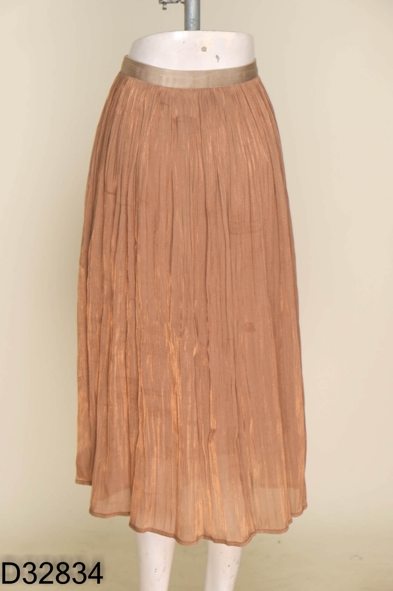 Chân váy organza nâu