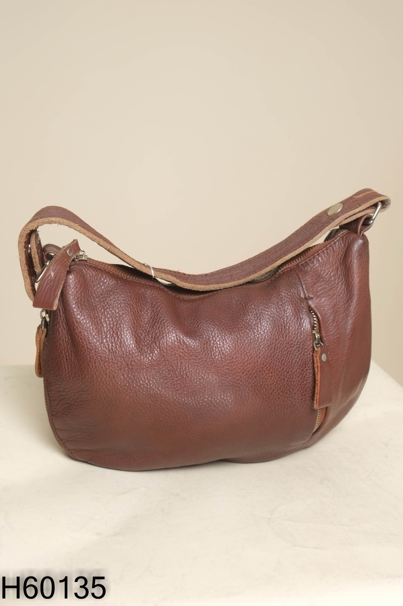 Túi xách nâu da thật