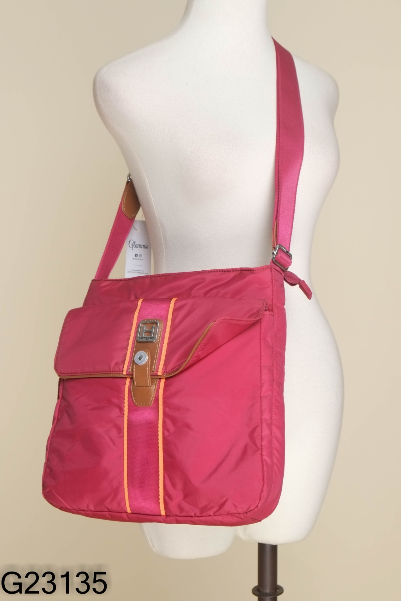 Túi xách vải dù tím