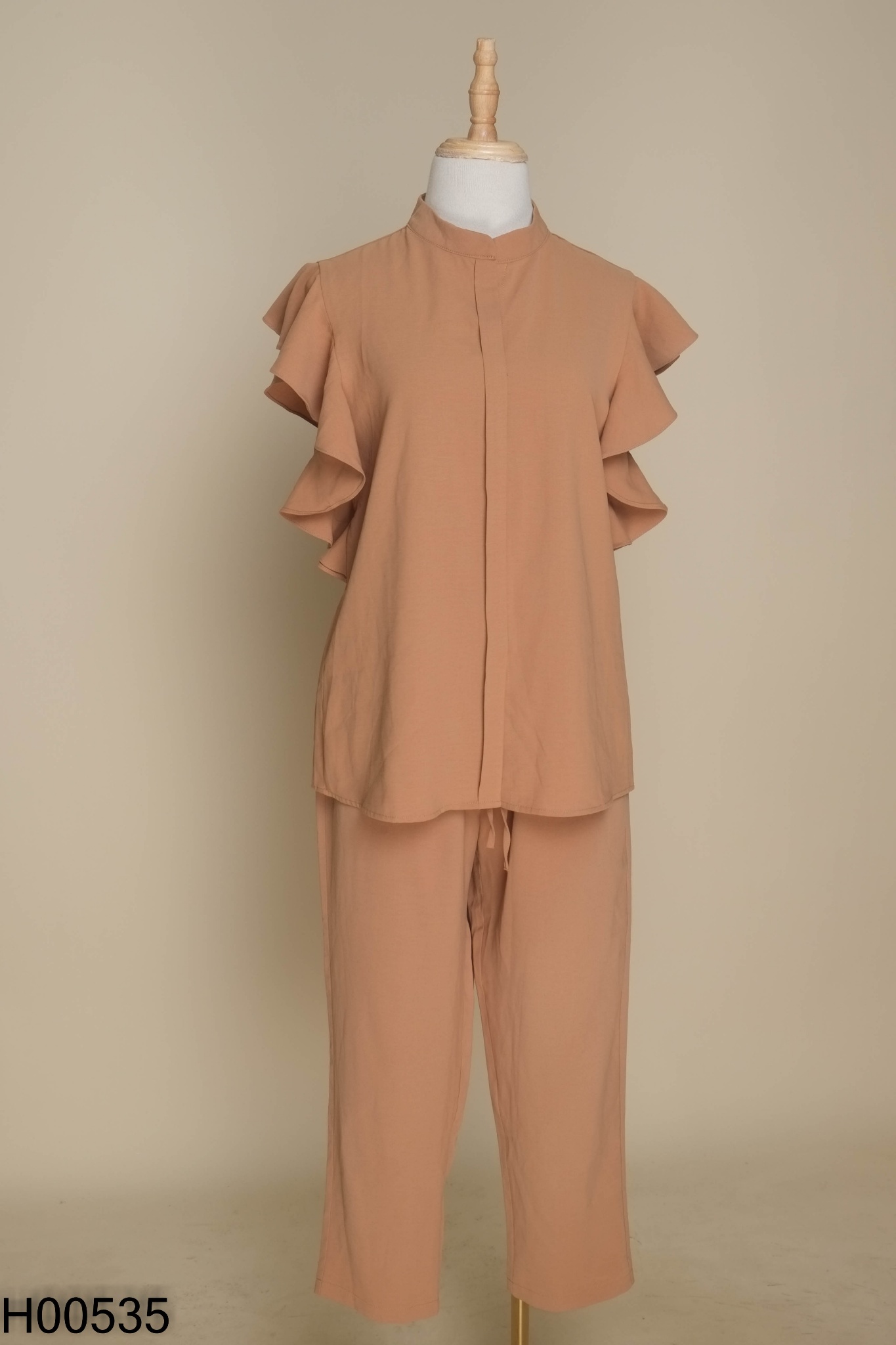 SET Áo nâu tay bèo + quần dài