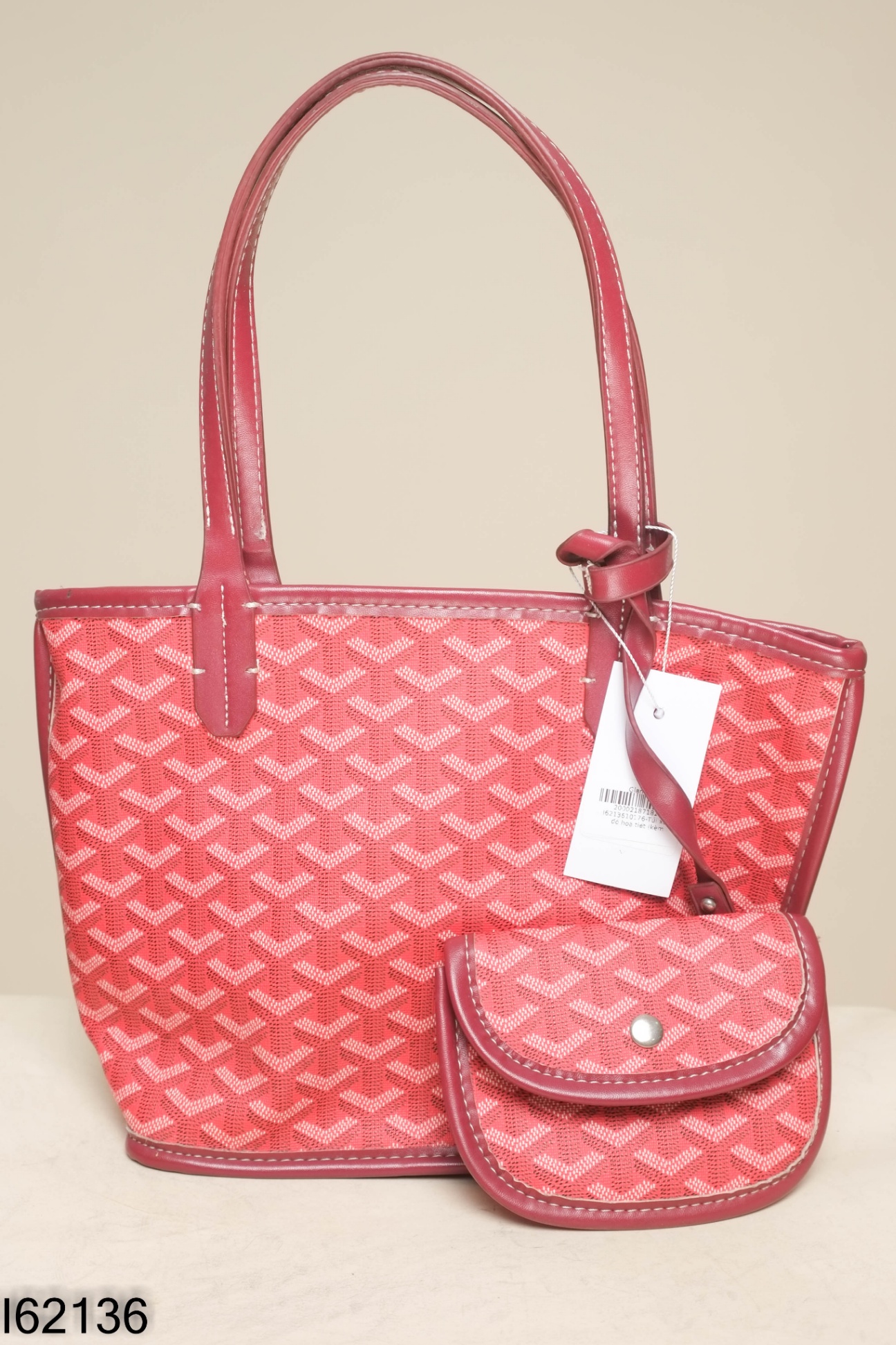 Túi xách đỏ hoạ tiết (kèm túi nhỏ)