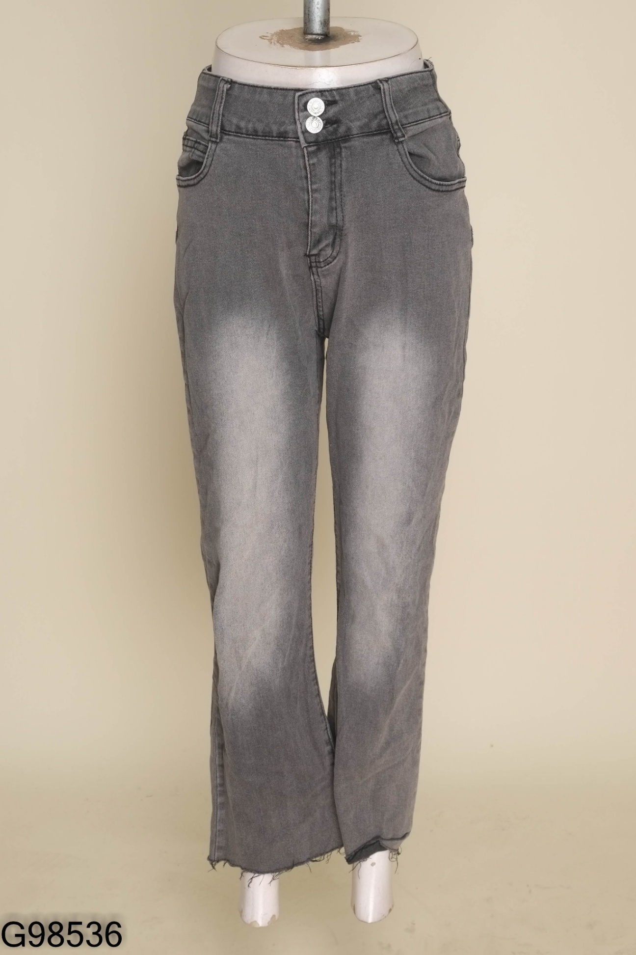 Quần jeans xám 2 khuy