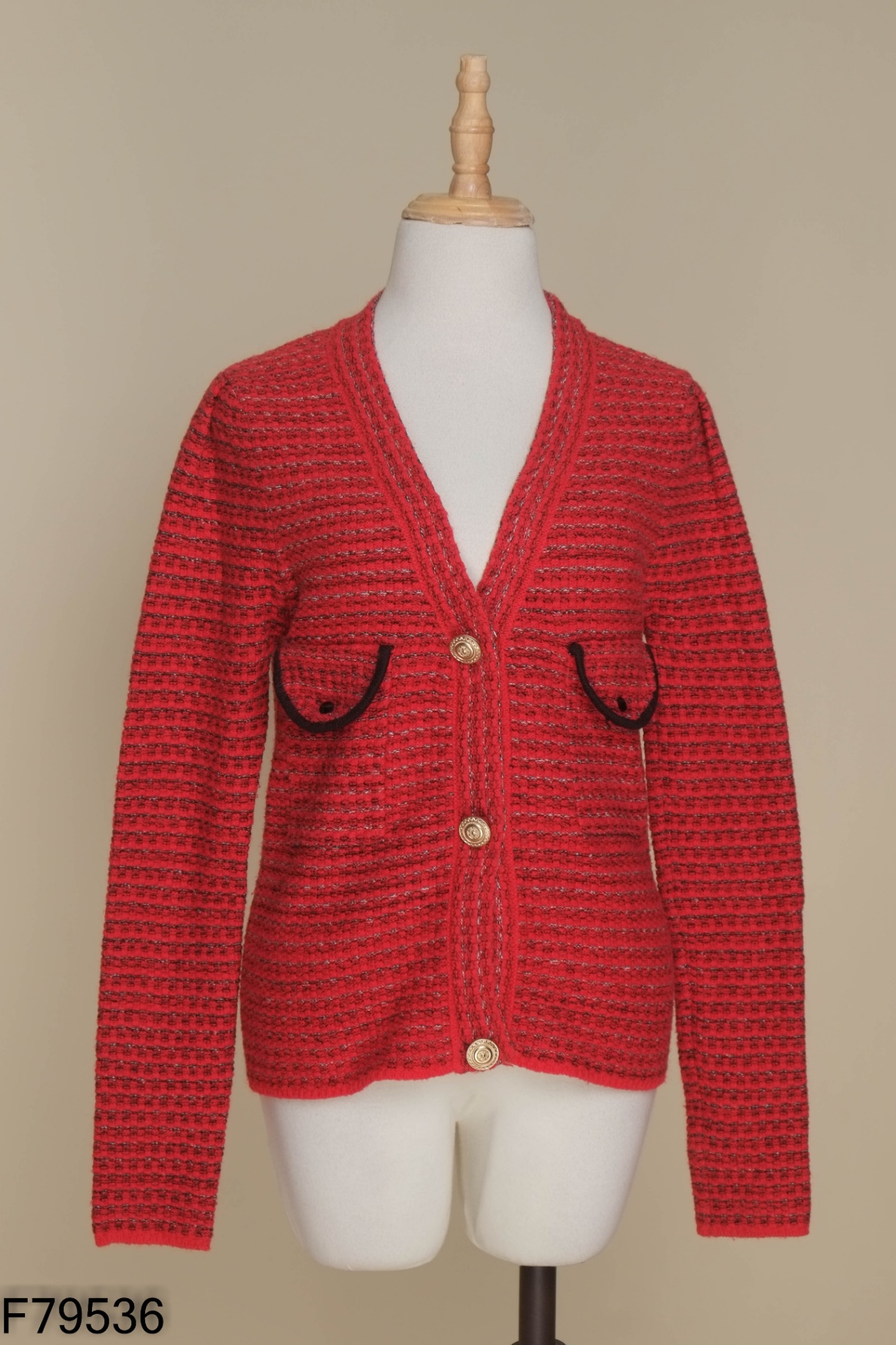 Áo FORMAT đỏ phối đen cài khuy