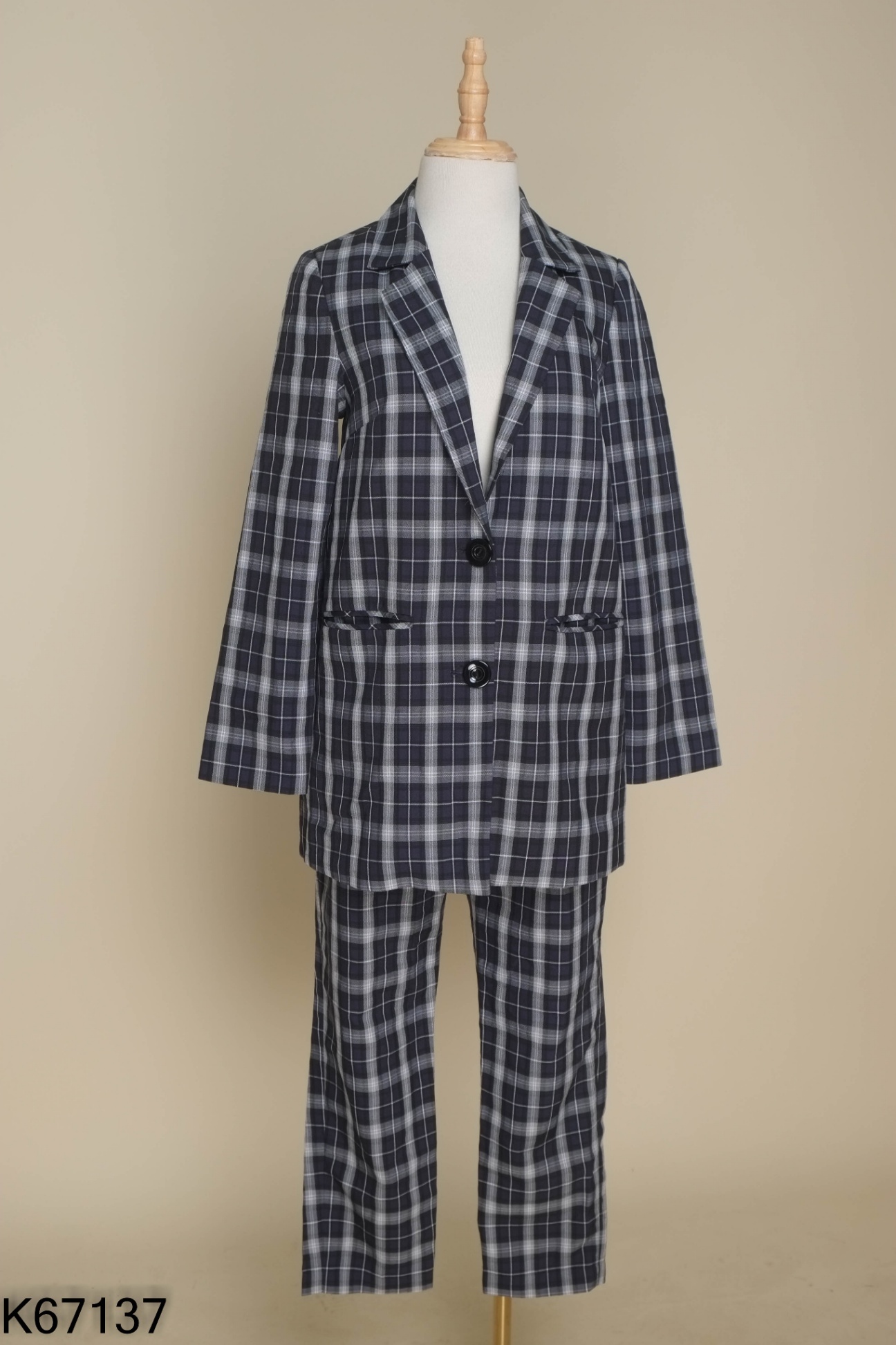 Set đồ vest 20AGAIN xanh caro