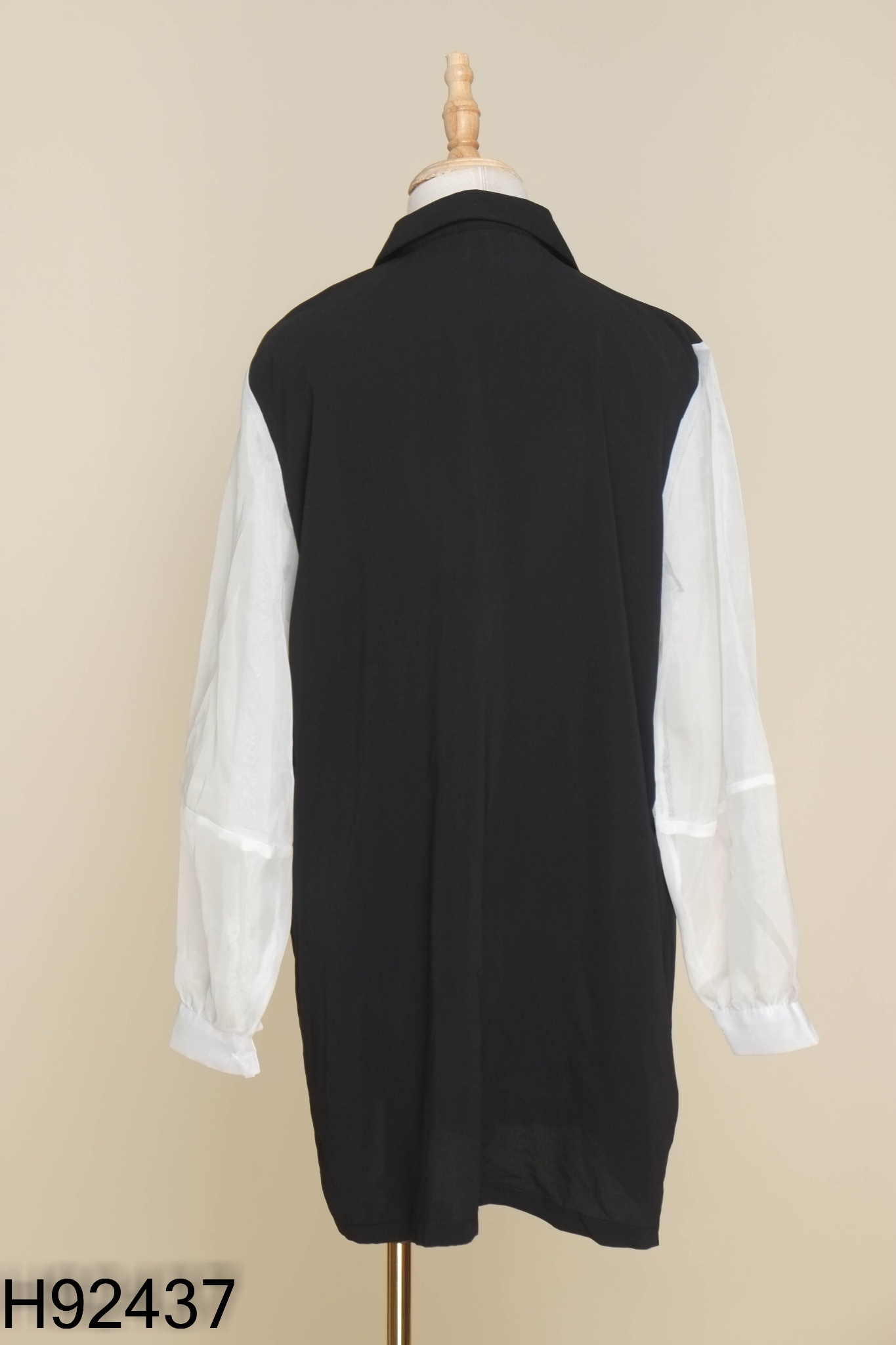 NEWTAG váy MODESTY đen phối tay trắng