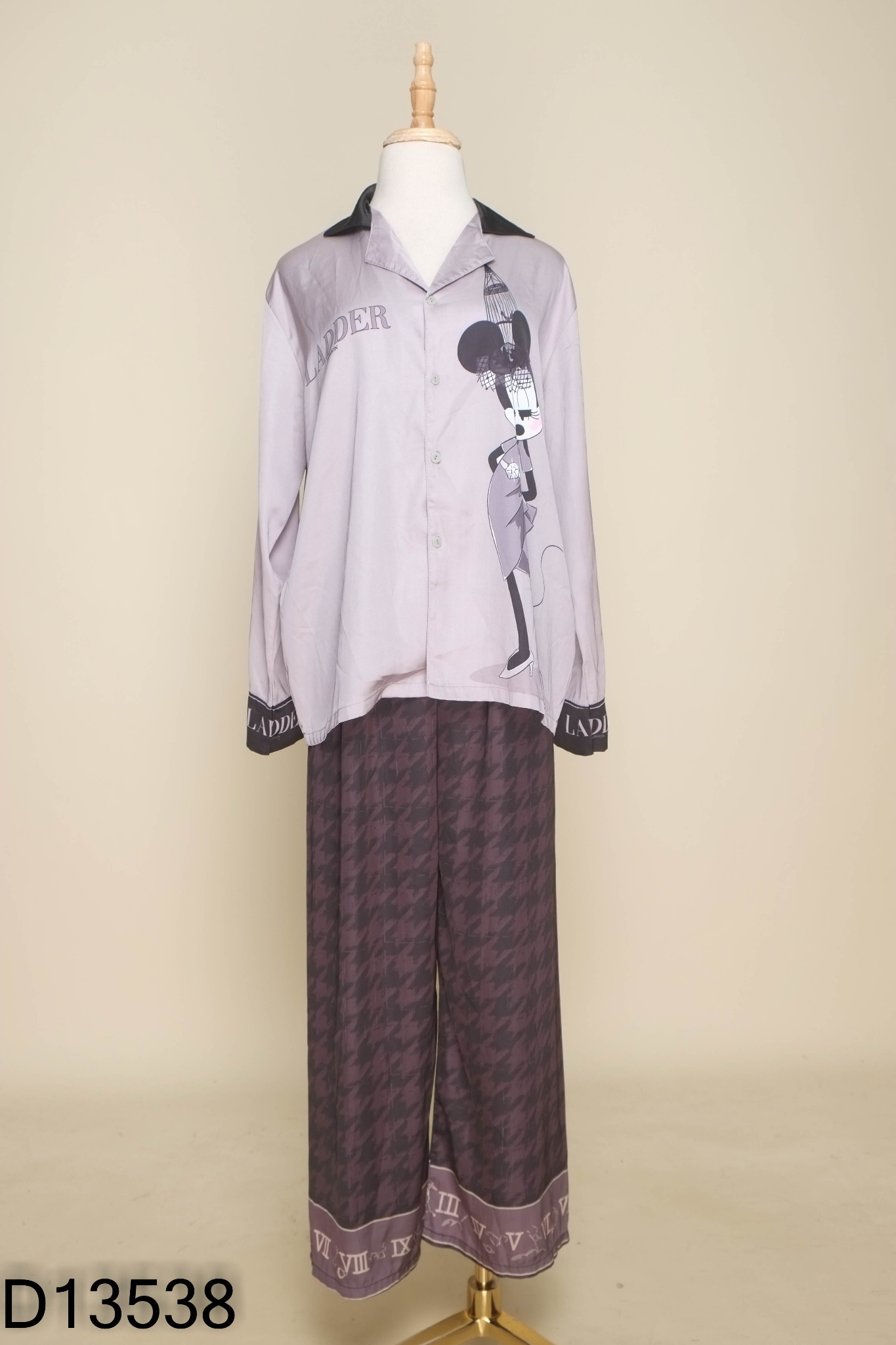 Set bộ ngủ xám hình mickey