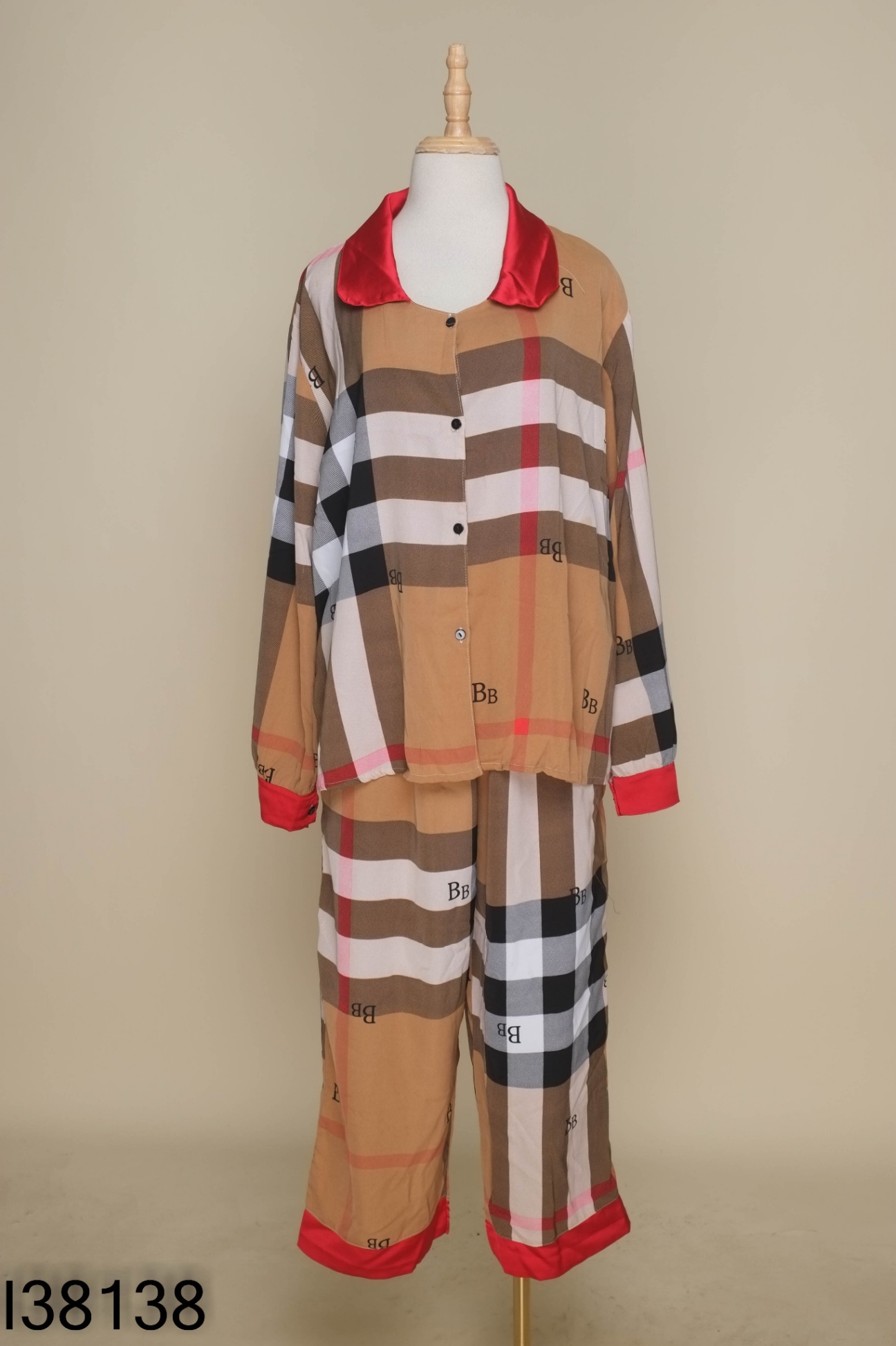 SET Pijama nâu phối kẻ