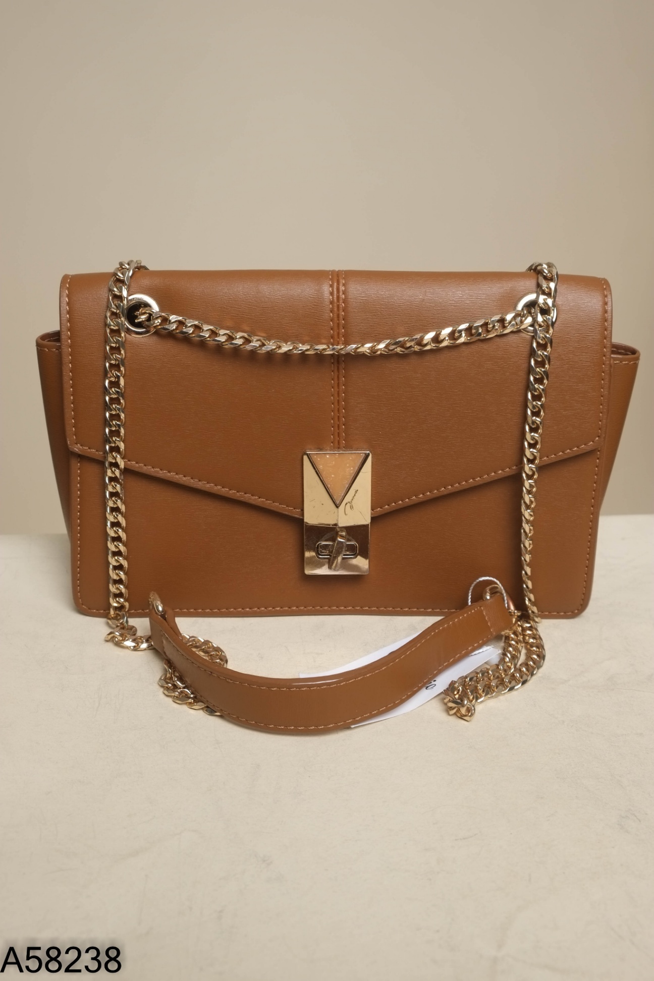 Túi xách JUNO nâu trơn day vàng