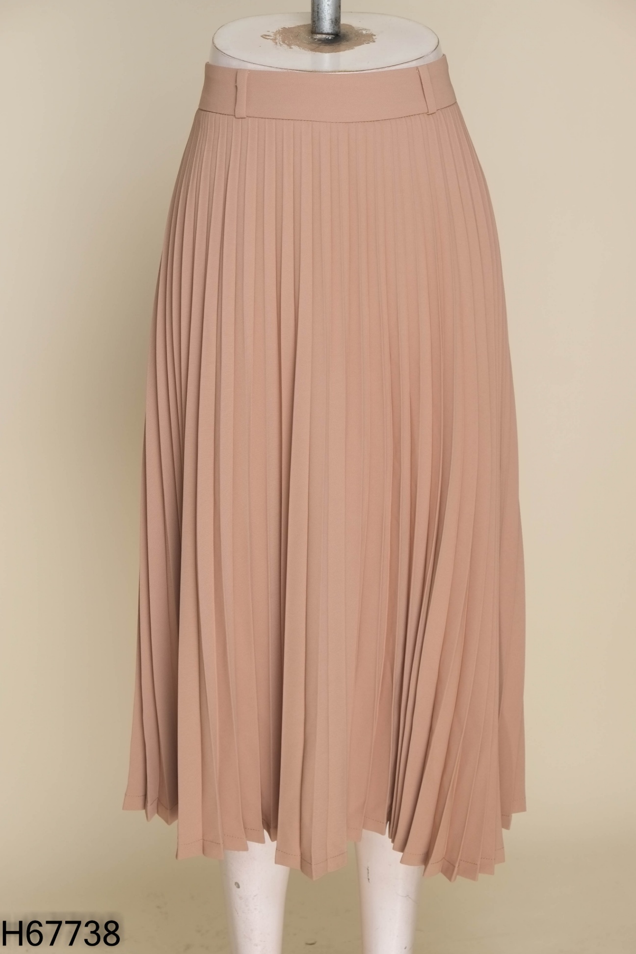 Chân váy BEAUTE BY V nâu xếp ly