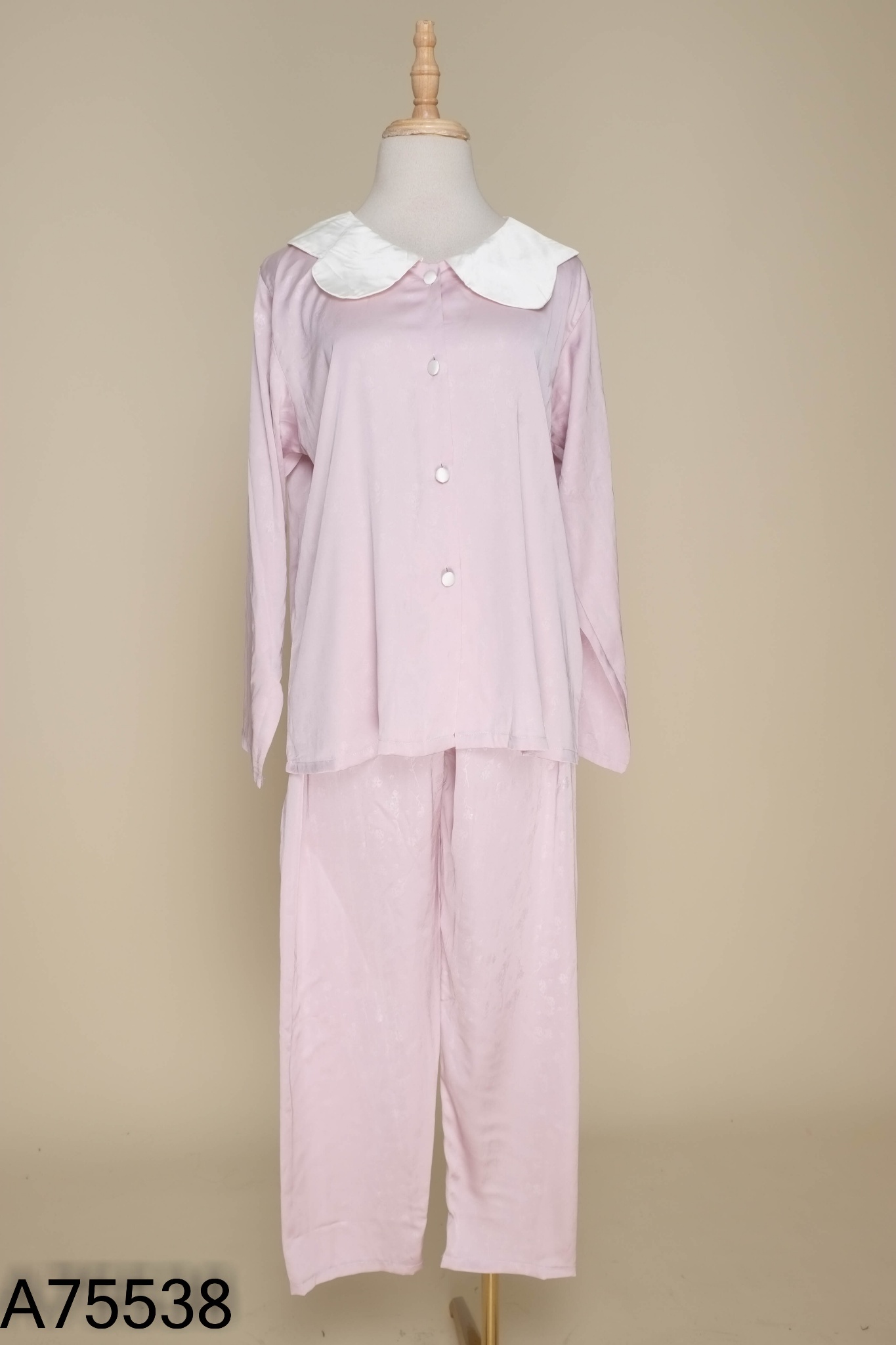 NEWTAG Set Pijama tím cổ trắng