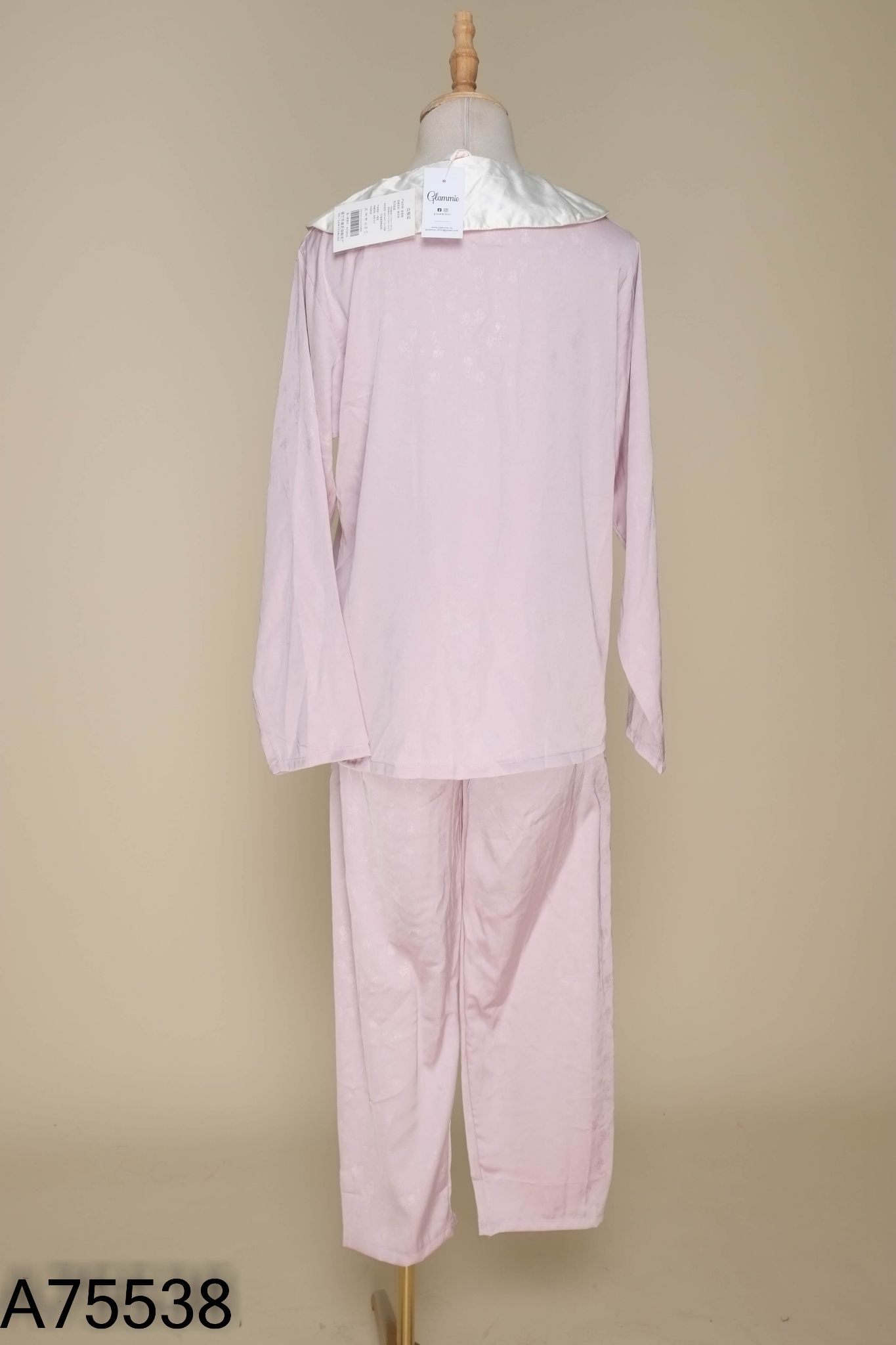 NEWTAG Set Pijama tím cổ trắng