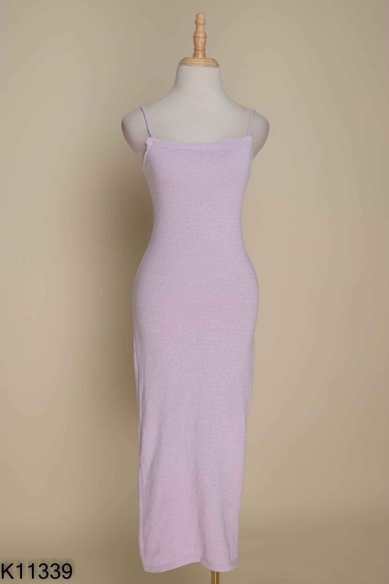 Váy len tím đan dây xẻ