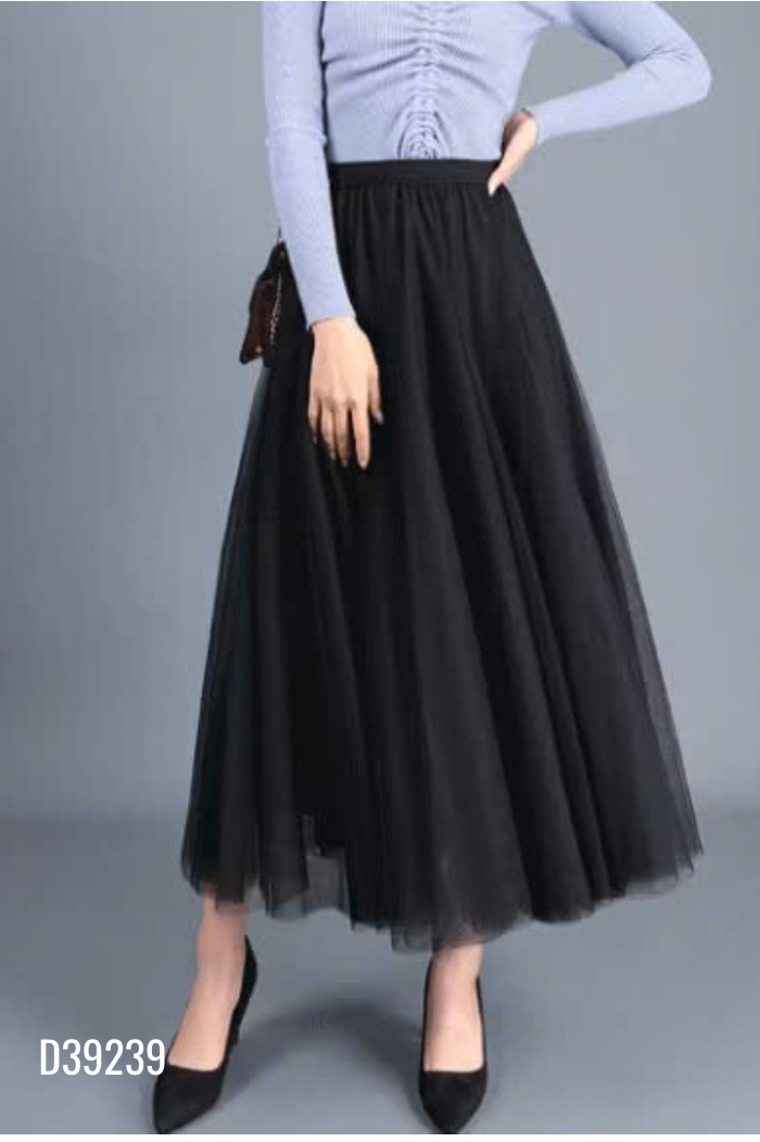 Chân váy lưới đen