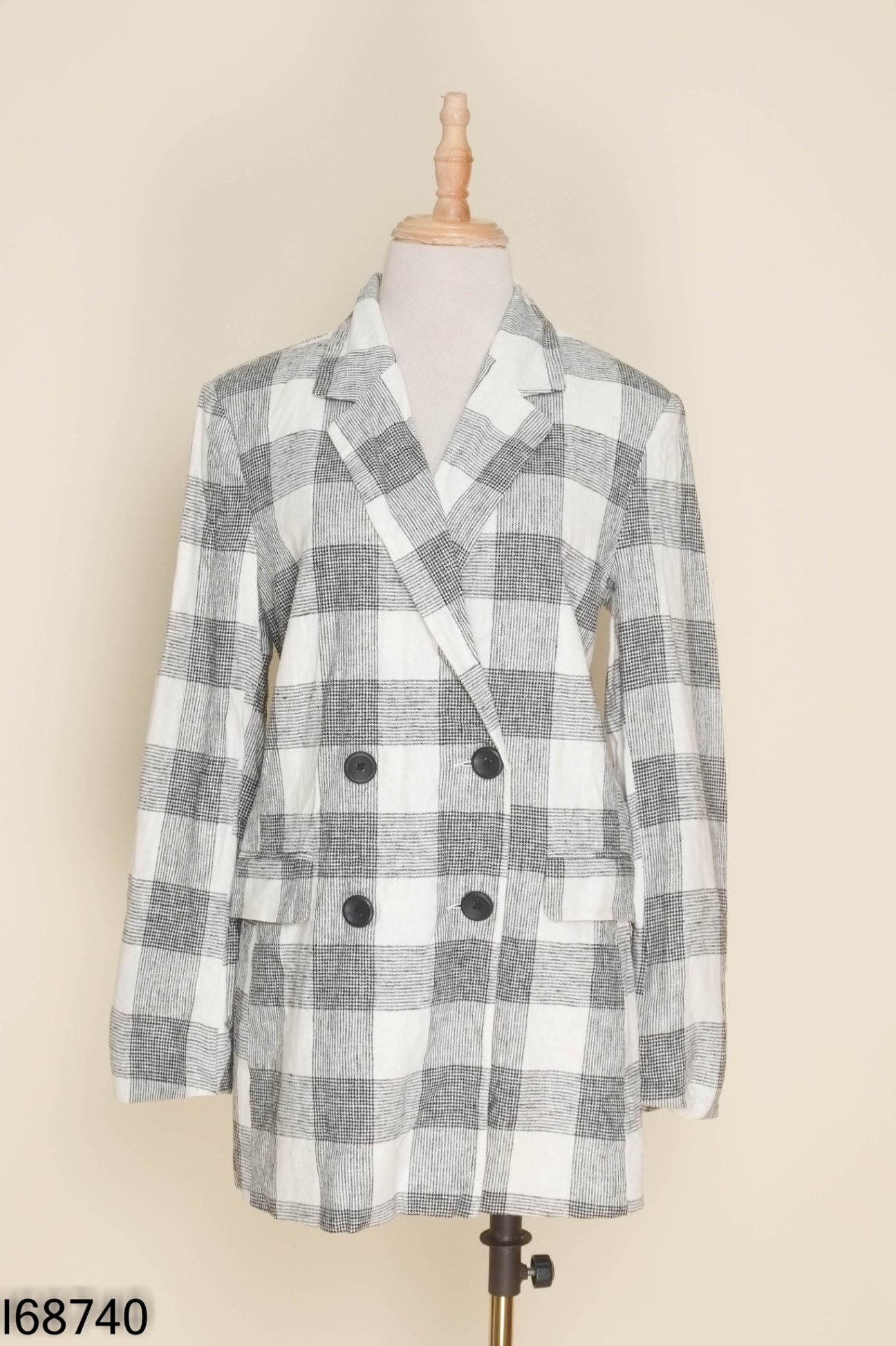 Áo blazer STRADIVARIUS be kẻ xám