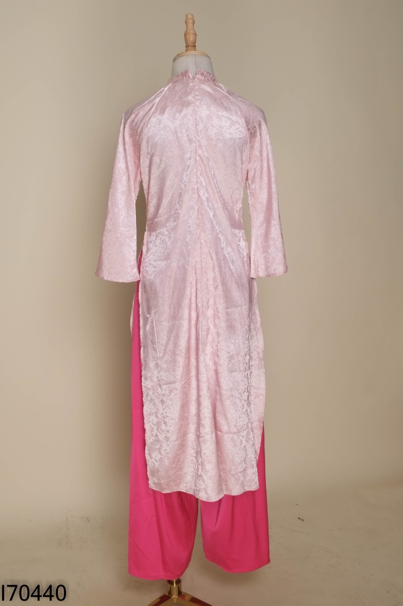 Set áo dài hồng nhạt + quần hồng đậm