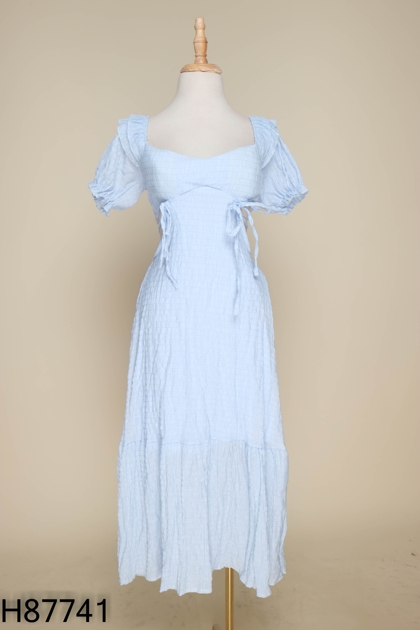 Váy đũi xanh phối chun