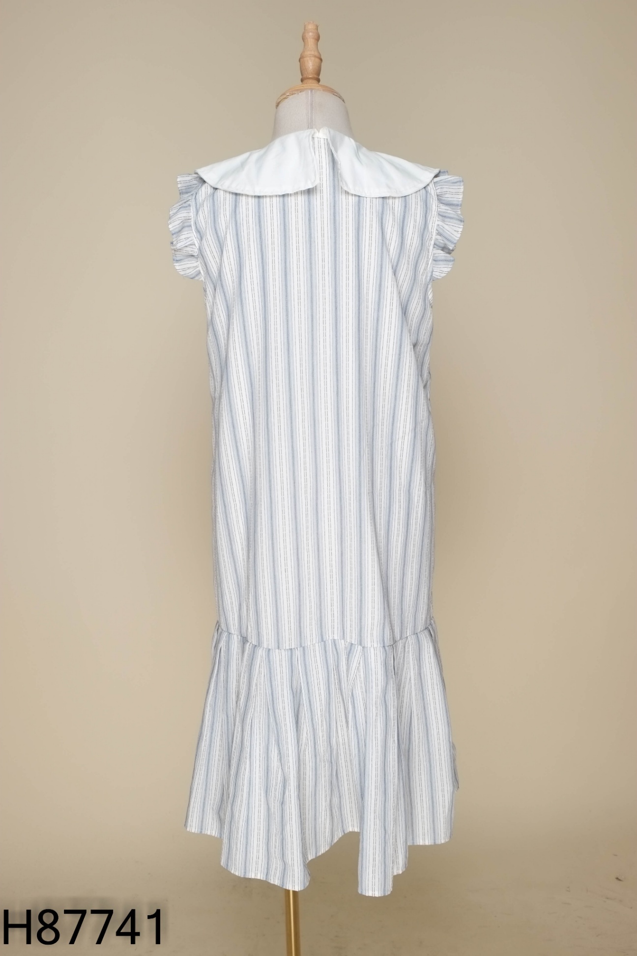 Váy linen xanh sọc be