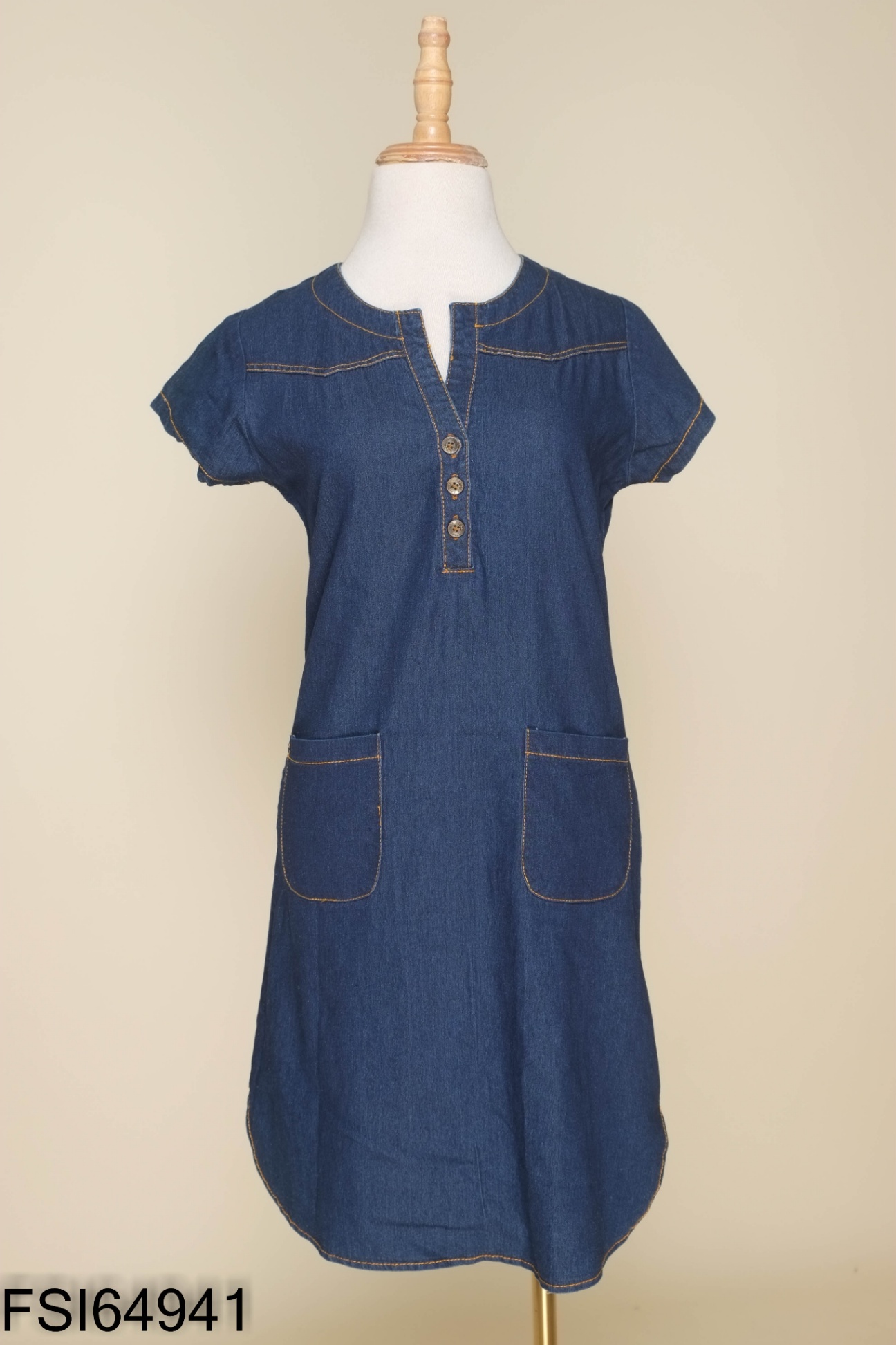 Váy jeans xanh suông