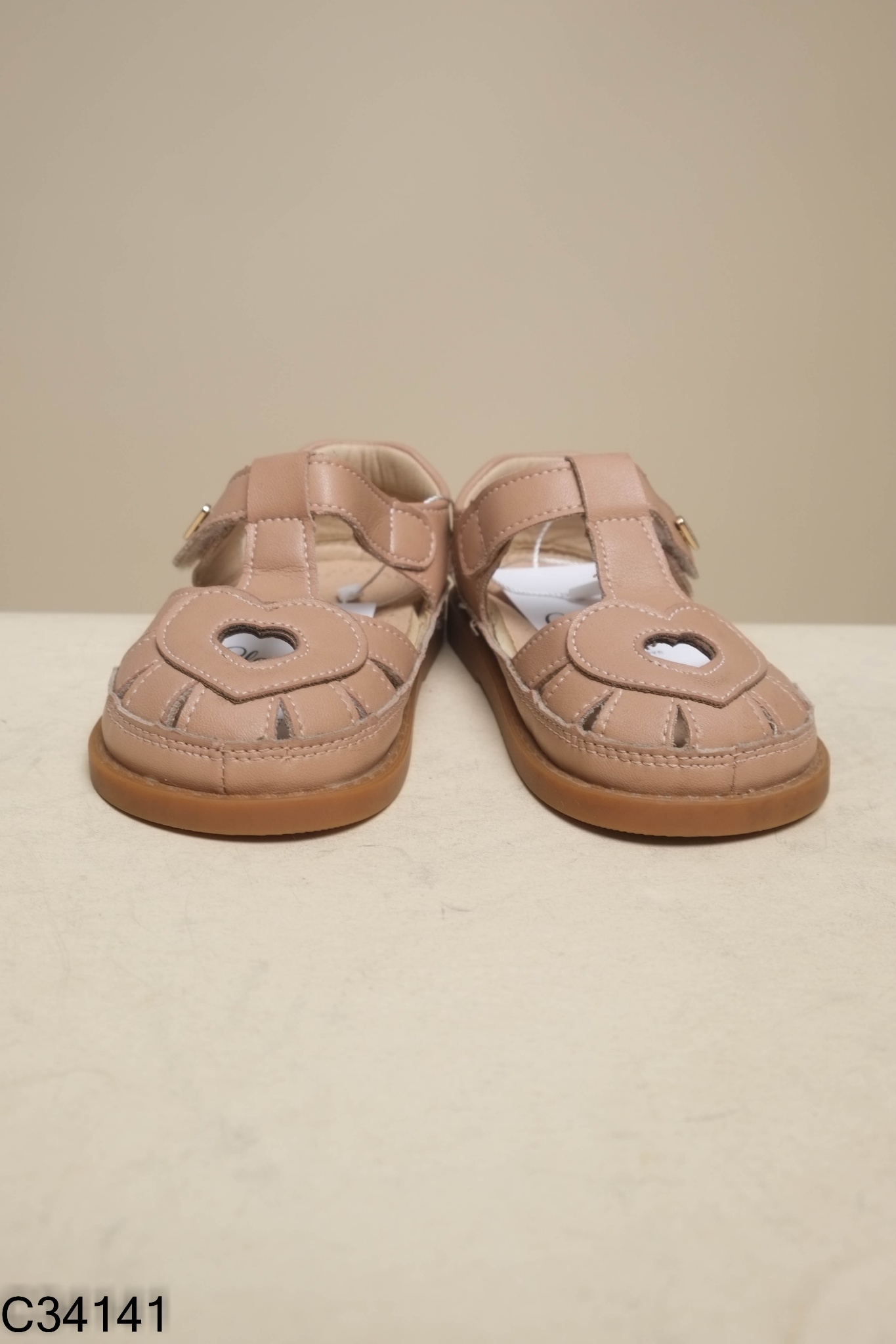 Dép nâu hồng đế nâu KID