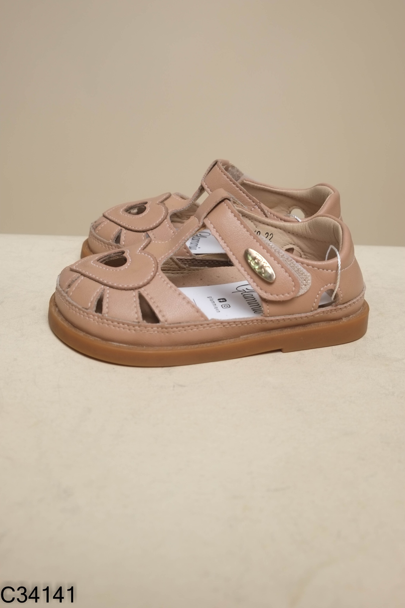 Dép nâu hồng đế nâu KID