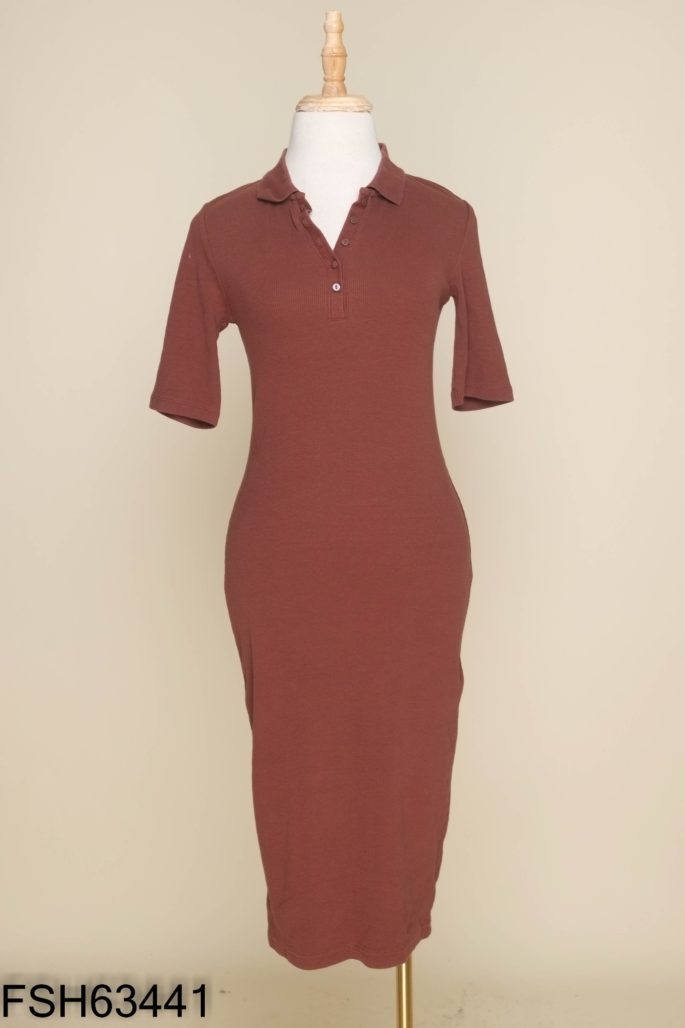 Váy ZARA (cắt tag) nâu cổ polo