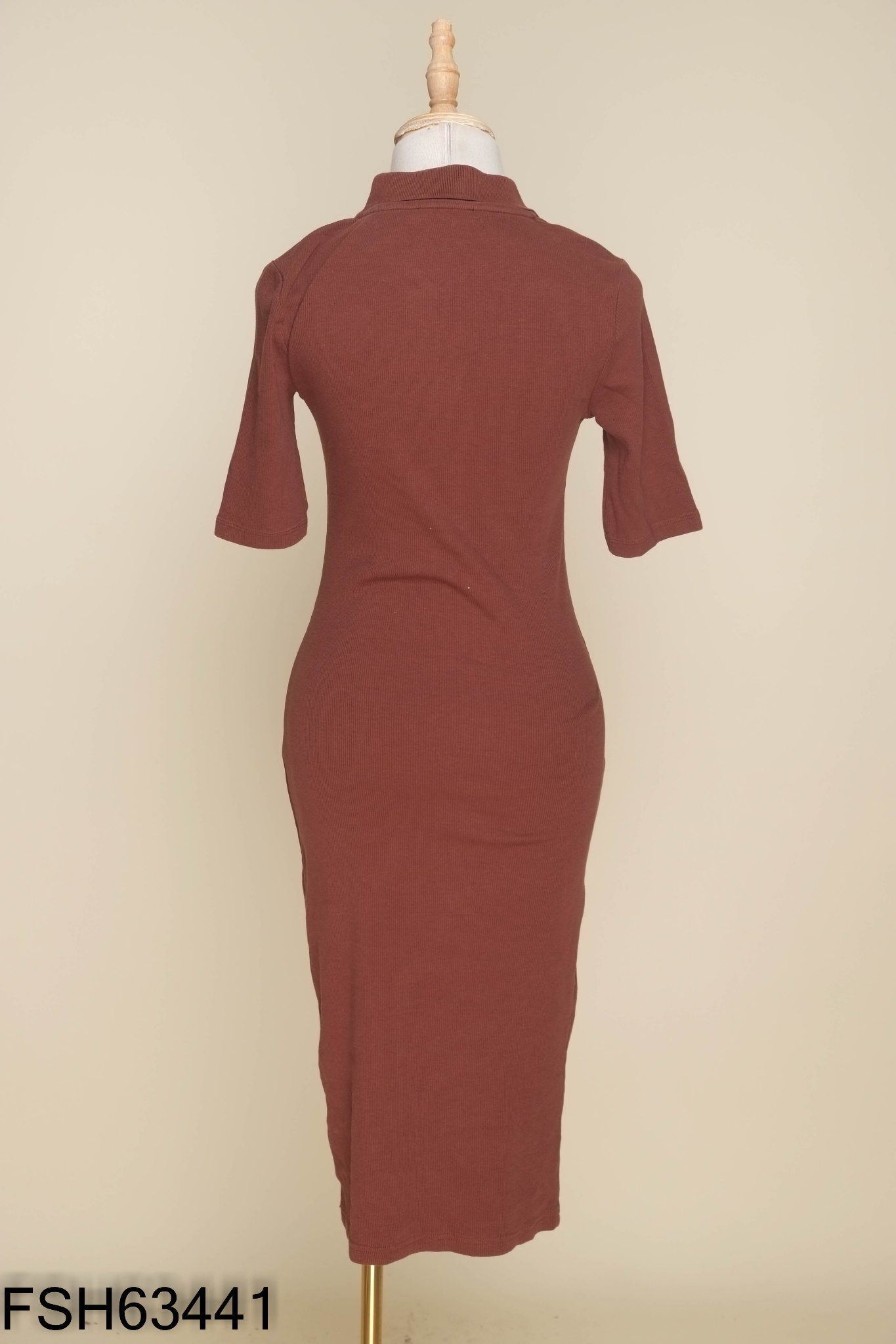 Váy ZARA (cắt tag) nâu cổ polo
