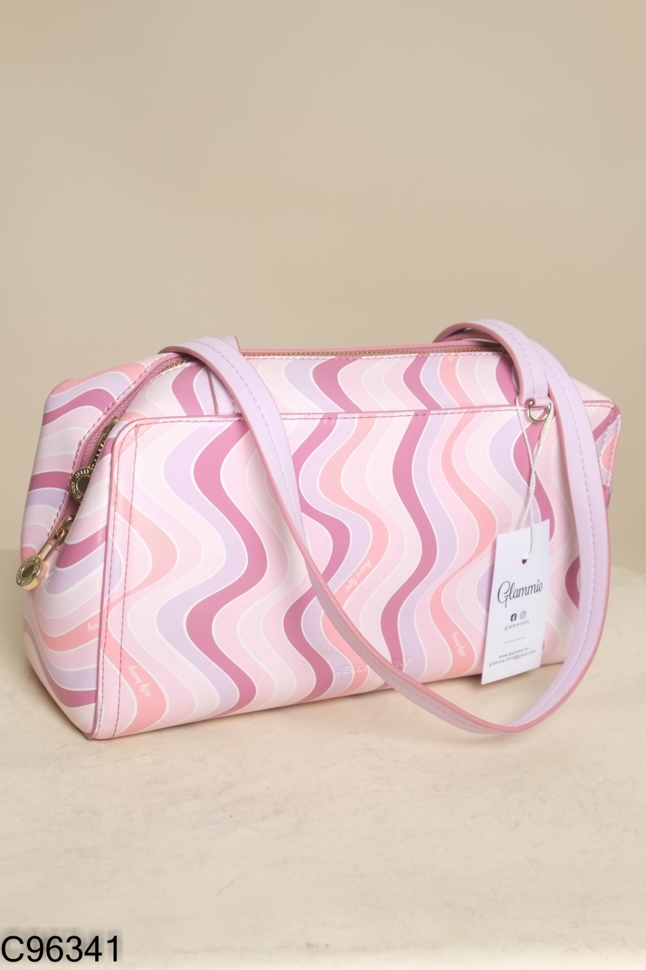 Túi da hồng họa tiết