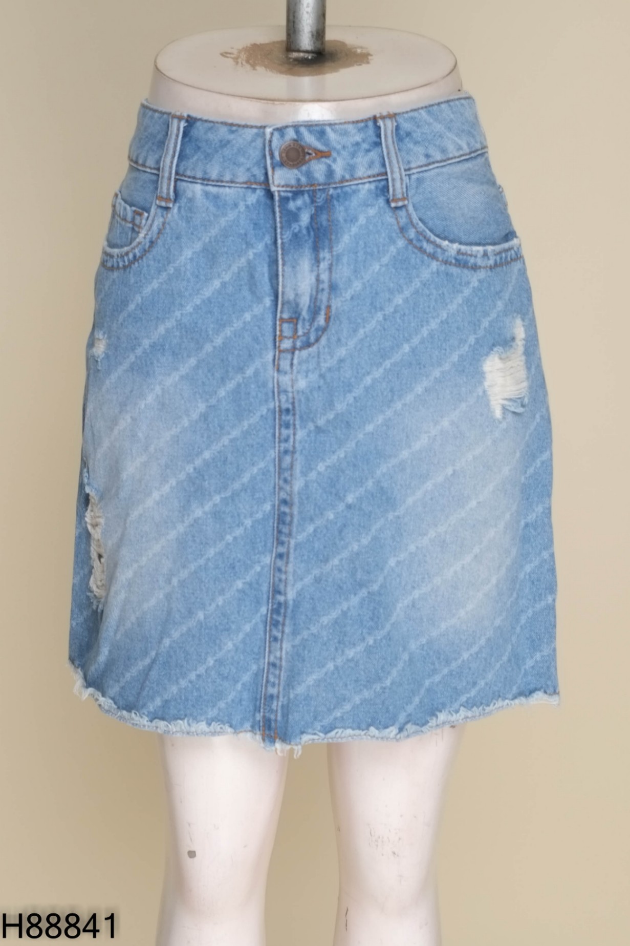 Chân váy GEN VIET jeans xanh rách