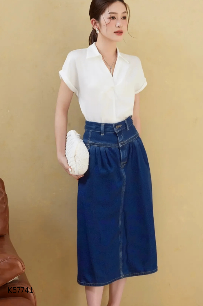 Chân váy jeans xanh