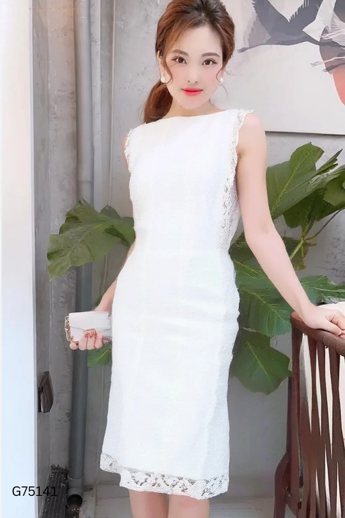 Váy OLV BOUTIQUE ren trắng