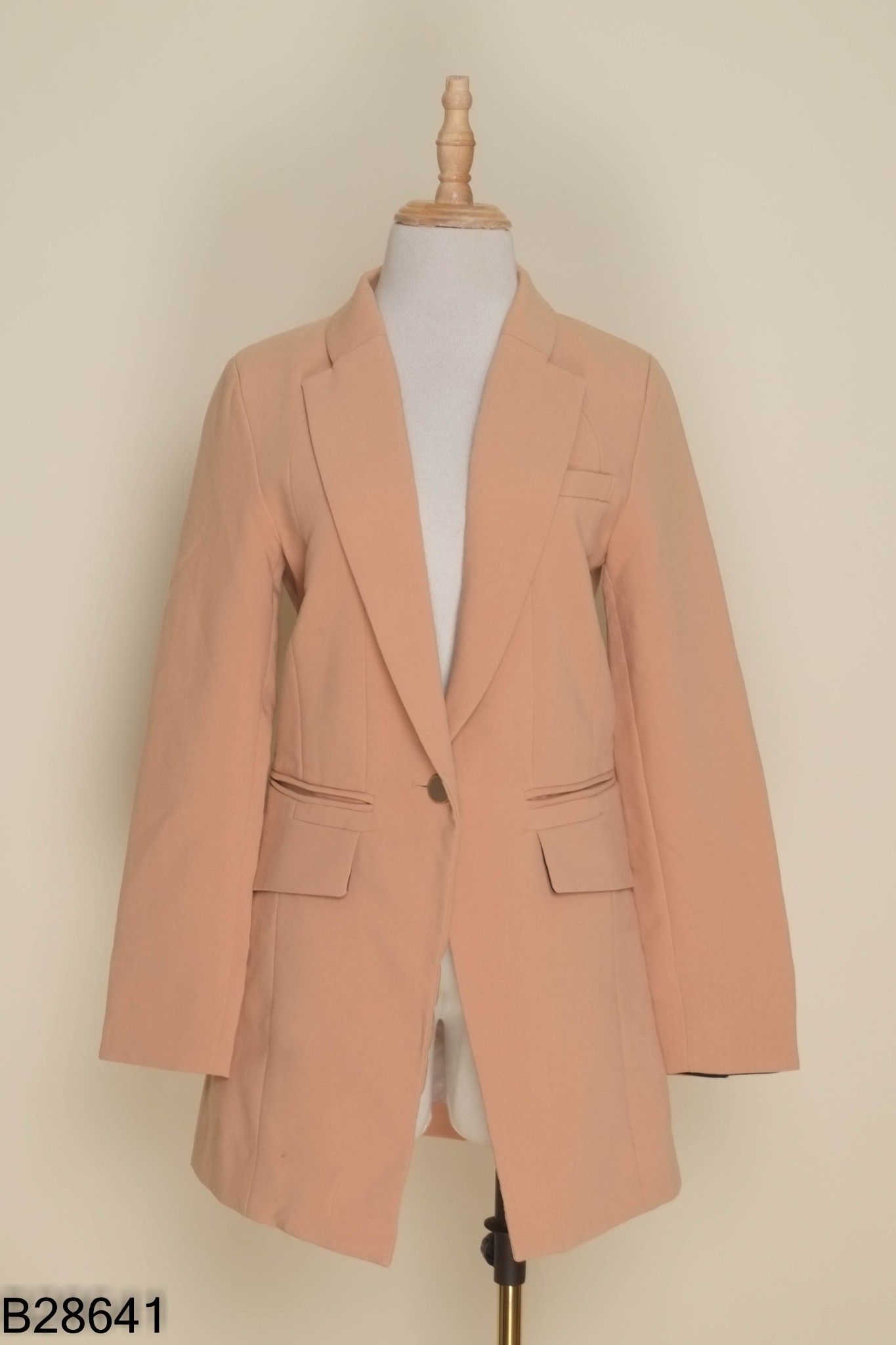 Blazer nâu be trơn