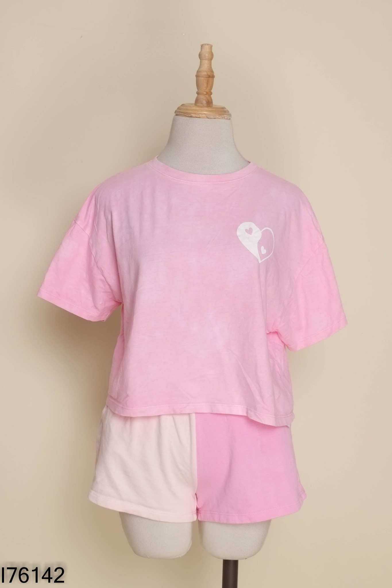 Set ZARA hồng áo thun + quần shorts kid