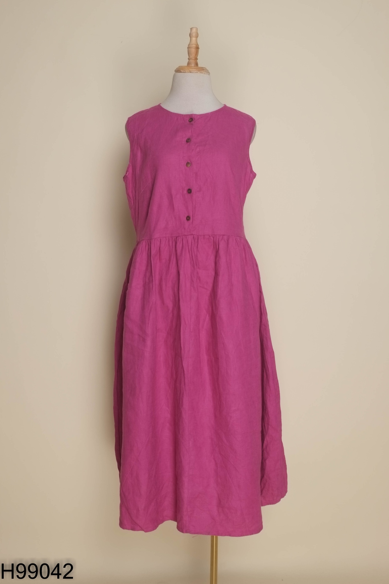 Váy sát nách MANGO linen tím