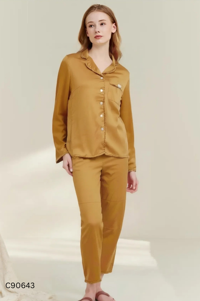 Set Pijama lụa vàng