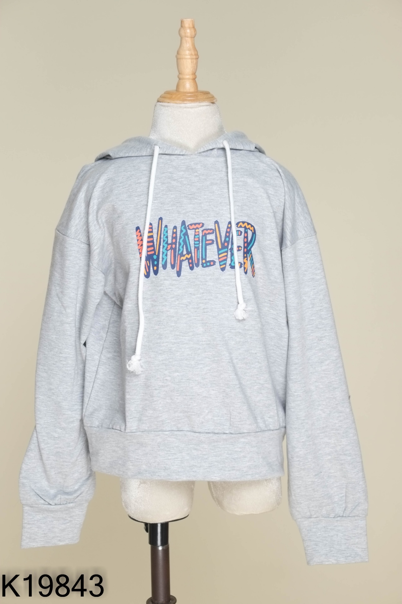 NEWTAG Áo hoodie CLAY MORE xám mũ liền