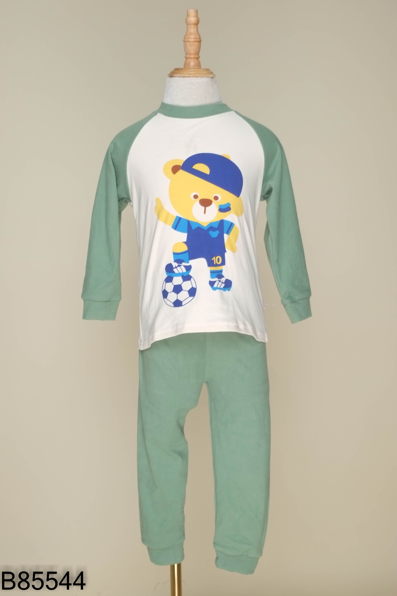 Set Áo xanh phối be in hình + quần KIDS