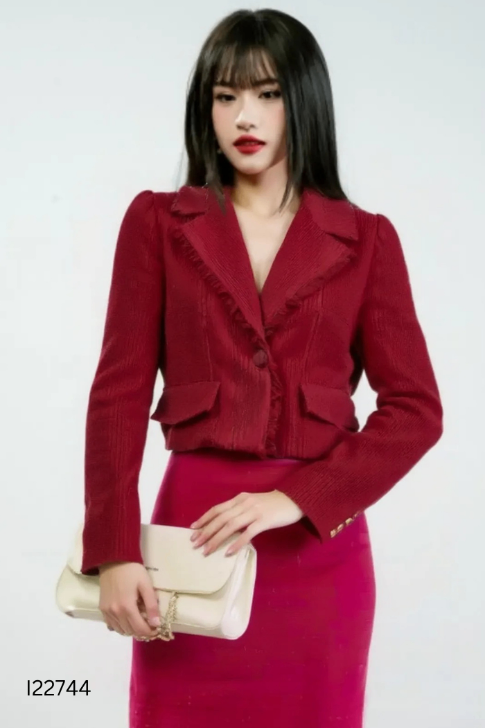 Áo tím SEVEN AM cổ vest