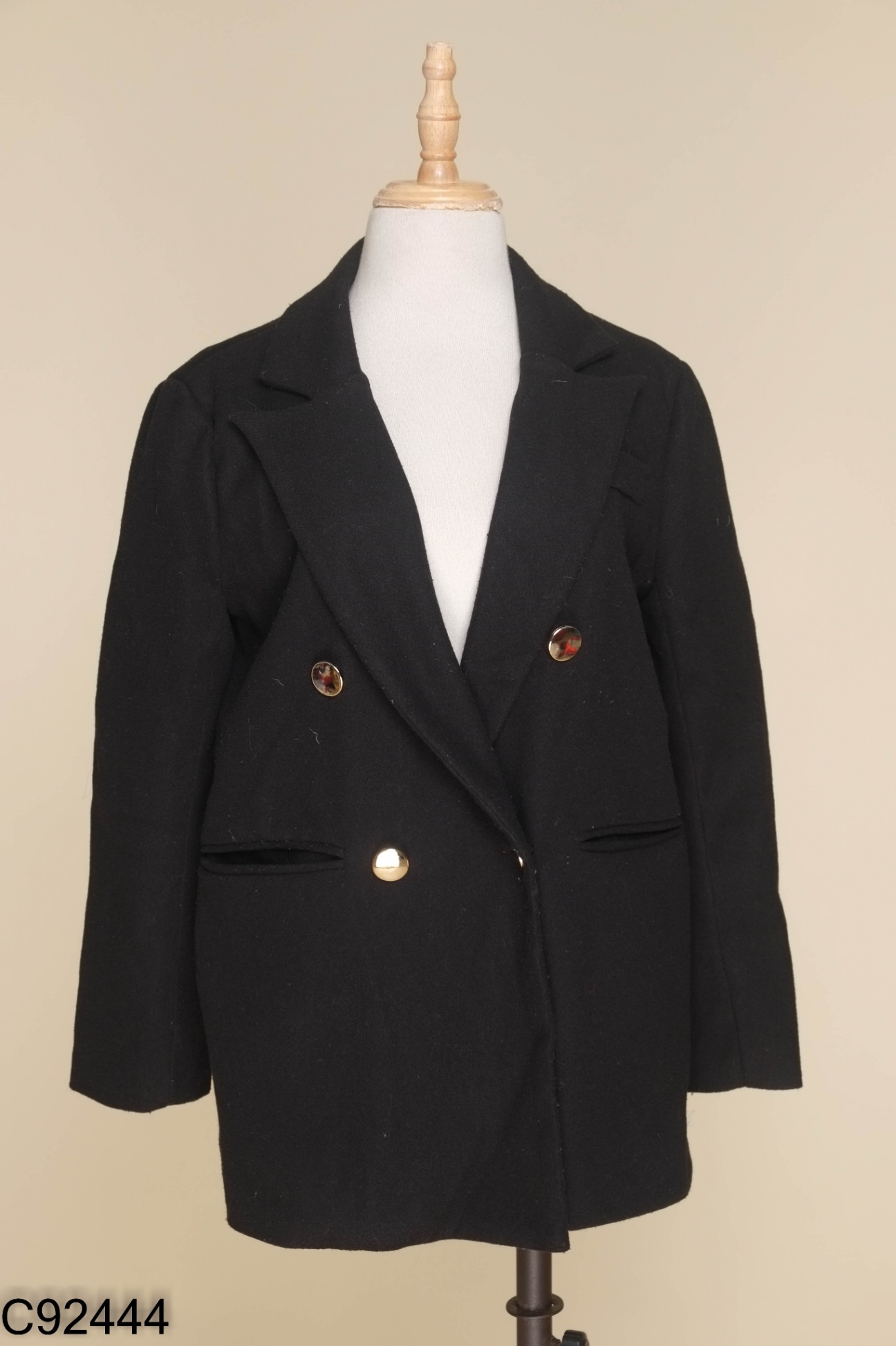 Áo vest đen dạ ép