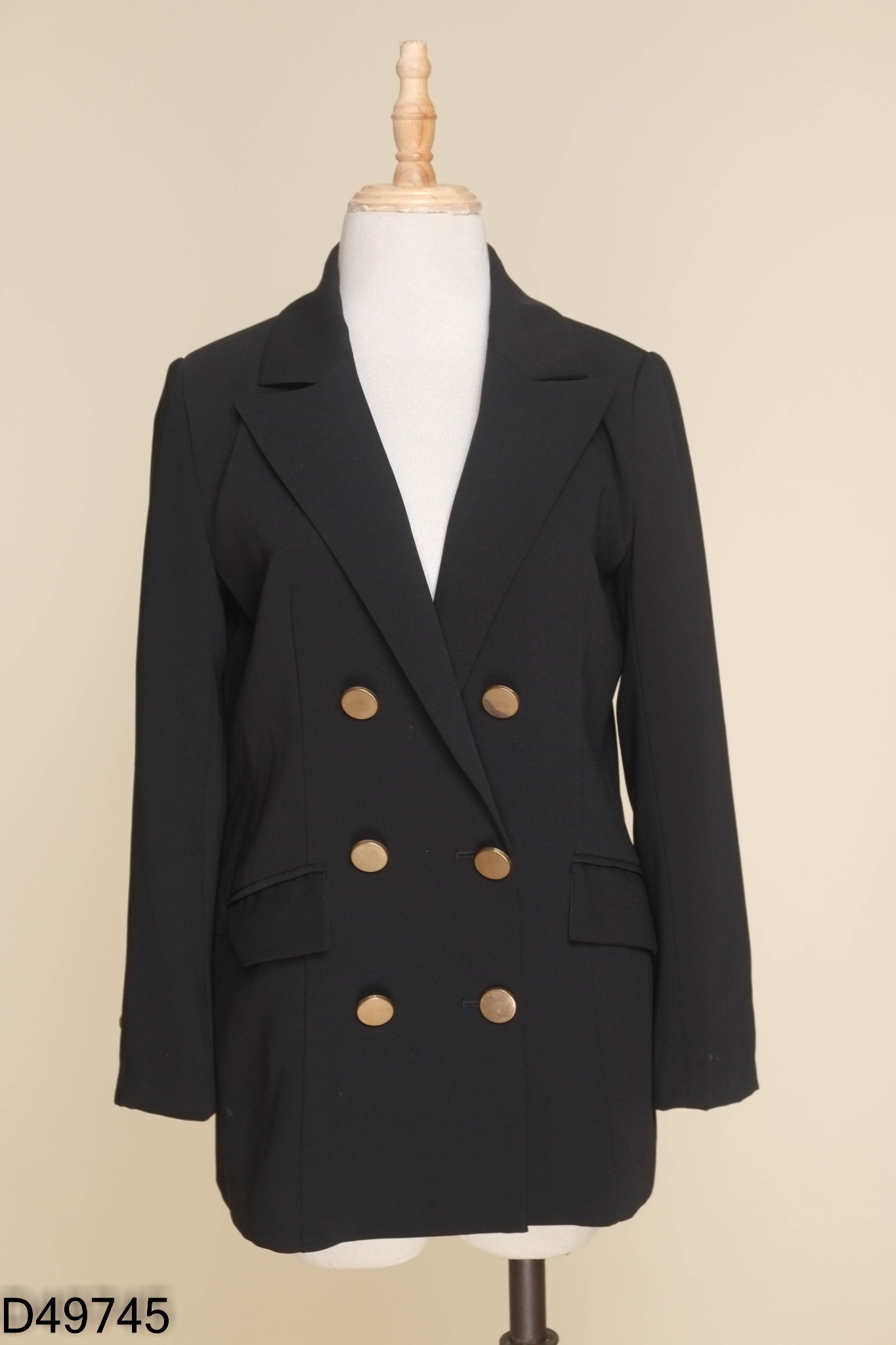 Áo blazer GREY & ROSE đen cúc vàng