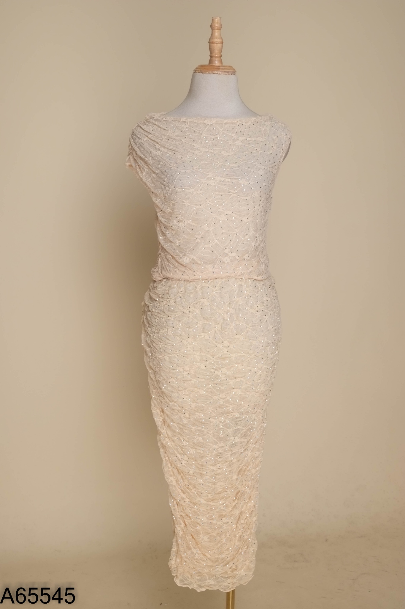 Set Áo lưới be ZARA đính đá + chân váy