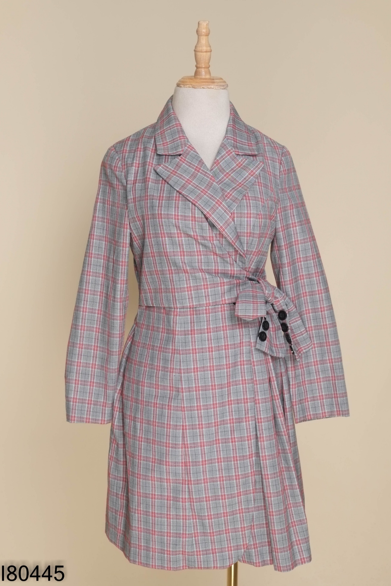 Áo khoác 20AGAIN xám kẻ caro đỏ