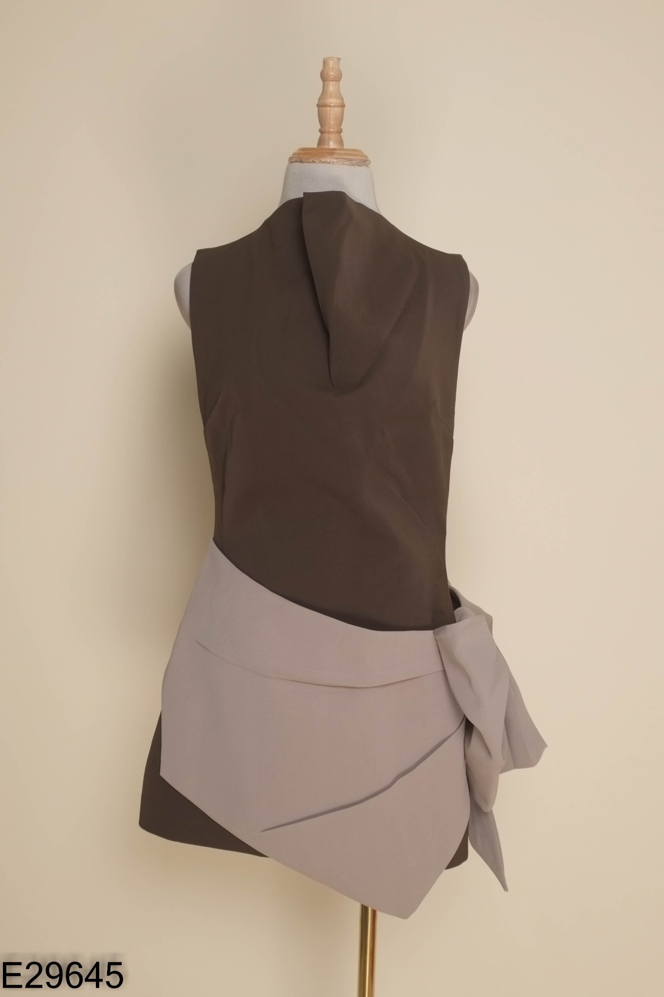 NEWTAG Váy nâu JADITE phối nơ be